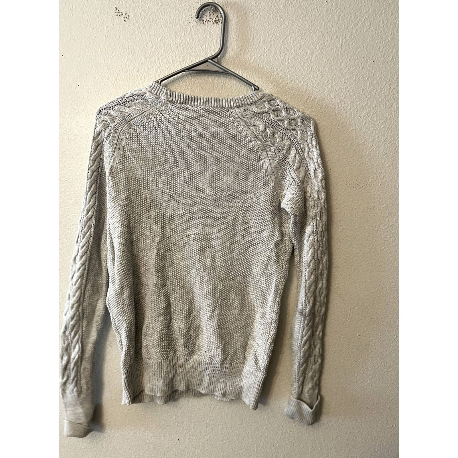 Gap Gap Womens Gray Cable Knit Pullover Sweater XS Long Sleeve Crew Neck Size XS / US 0-2 / IT 36-38 - 3 Thumbnail