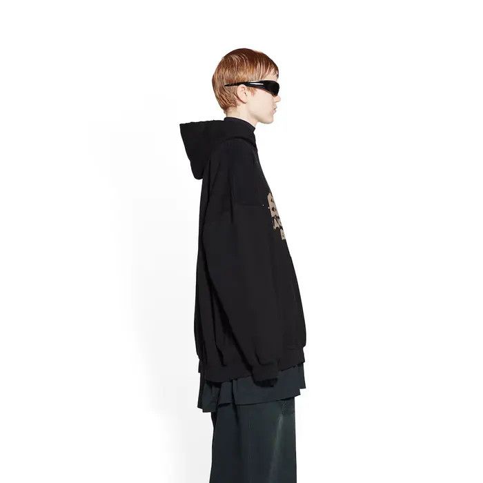 Balenciaga o1bcso1str0326 Hand-Drawn BB Icon Hoodie Large Fit in Black Size XL / US 12-14 / IT 48-50 - 4 Thumbnail