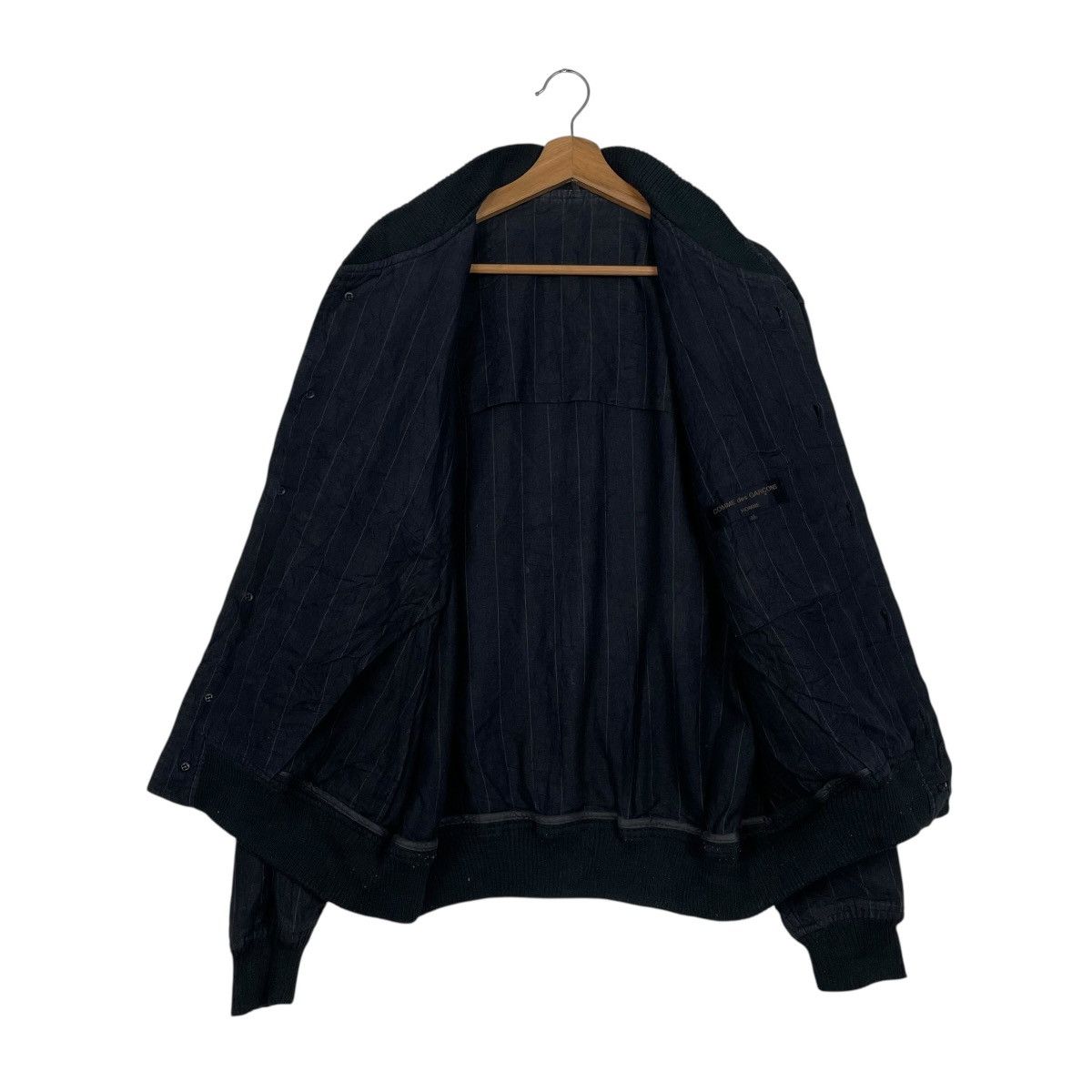 Comme des Garcons Homme Vintage 80s Comme Des Garcons Striped Linen Bomber Jacket Size US M / EU 48-50 / 2 - 11 Thumbnail