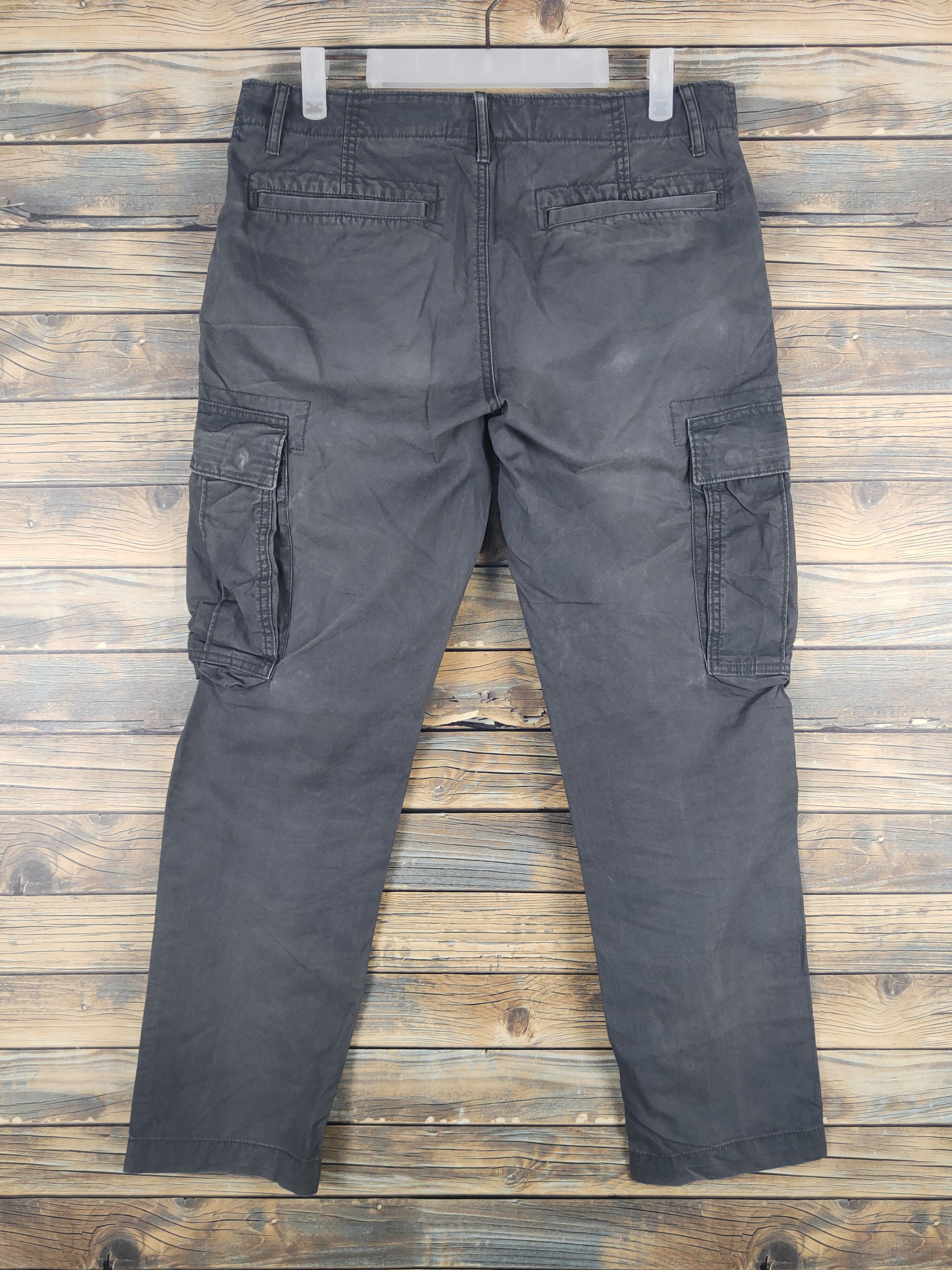 Japanese Brand DL Old Navy Black Faded Multipocket Cargo Pants #1535 Size US 31 - 7 Thumbnail