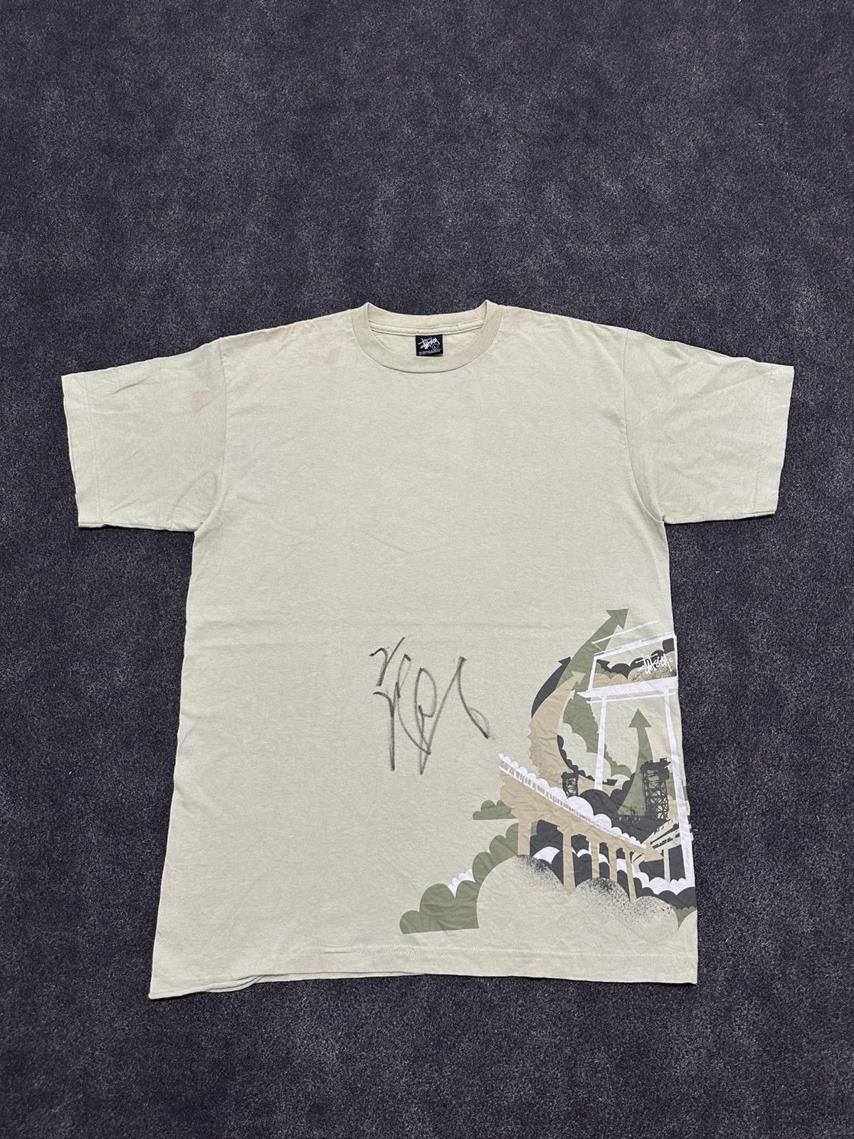 Stussy Vintage Stüssy Graphic T-Shirt - Bridge/Abstract Print Size US L / EU 52-54 / 3 - 2 Thumbnail