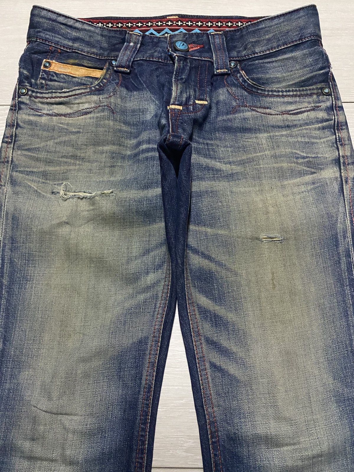 Edwin Vintagw Japanese Edwin 503 Blue Trip Mud Wash Skinny Jeans Size US 29 - 3 Thumbnail