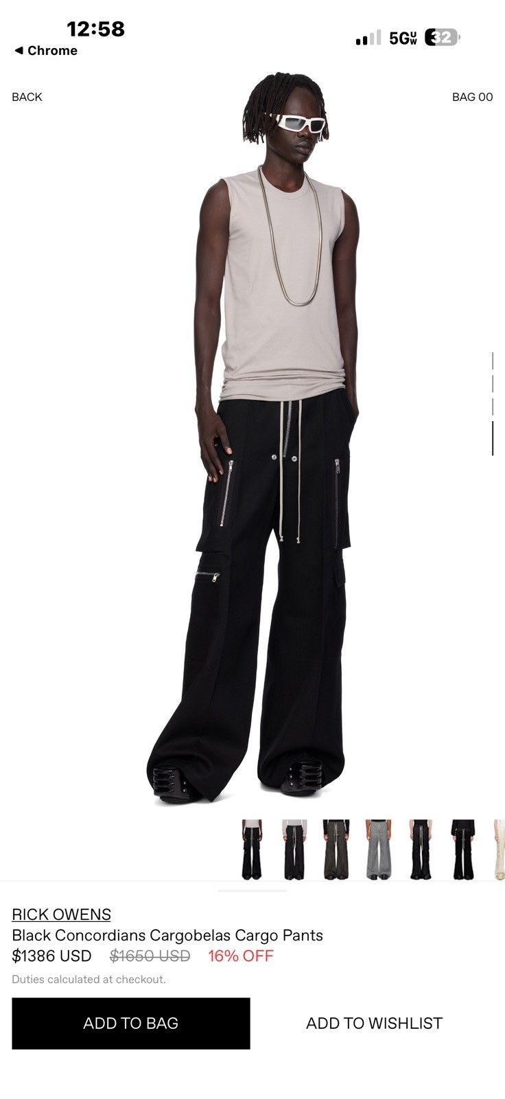 Rick Owens Rick Owens 2026 wool pants cargobelas. 52/36. $1650 Size US 36 / EU 52 - 1 Thumbnail
