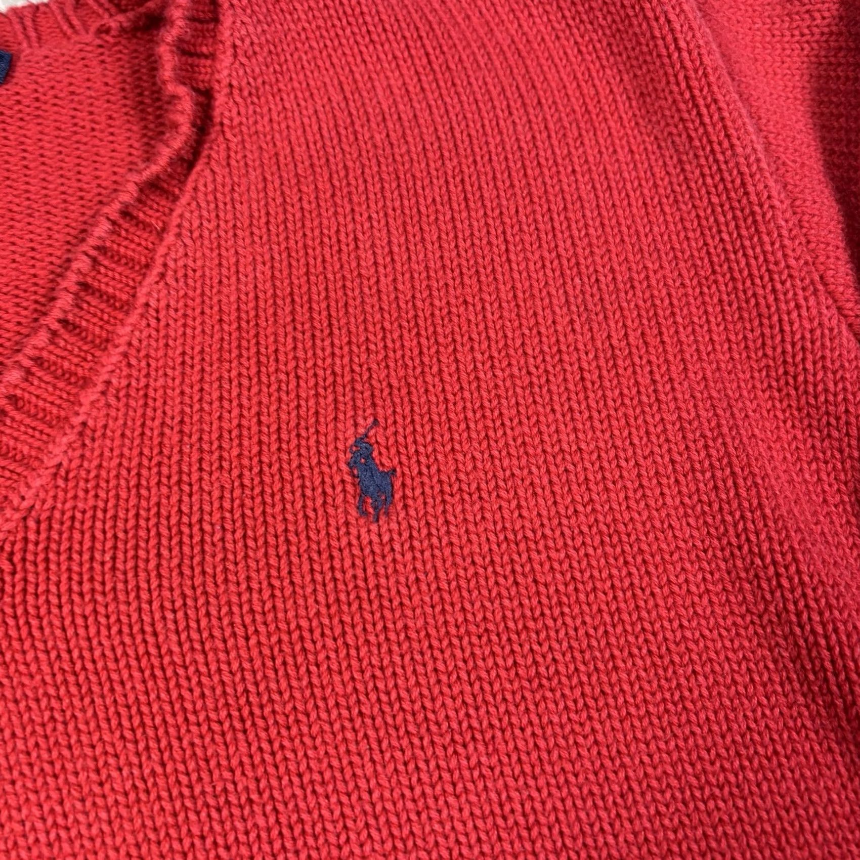 Ralph Lauren VINTAGE Ralph Lauren Sport Sweater Womens Size M Red Pullover Knit Crew Neck 90s Preppy Logo Raglan Sleeve Cable Pattern Ready to Ship Size M / US 6-8 / IT 42-44 - 4 Thumbnail
