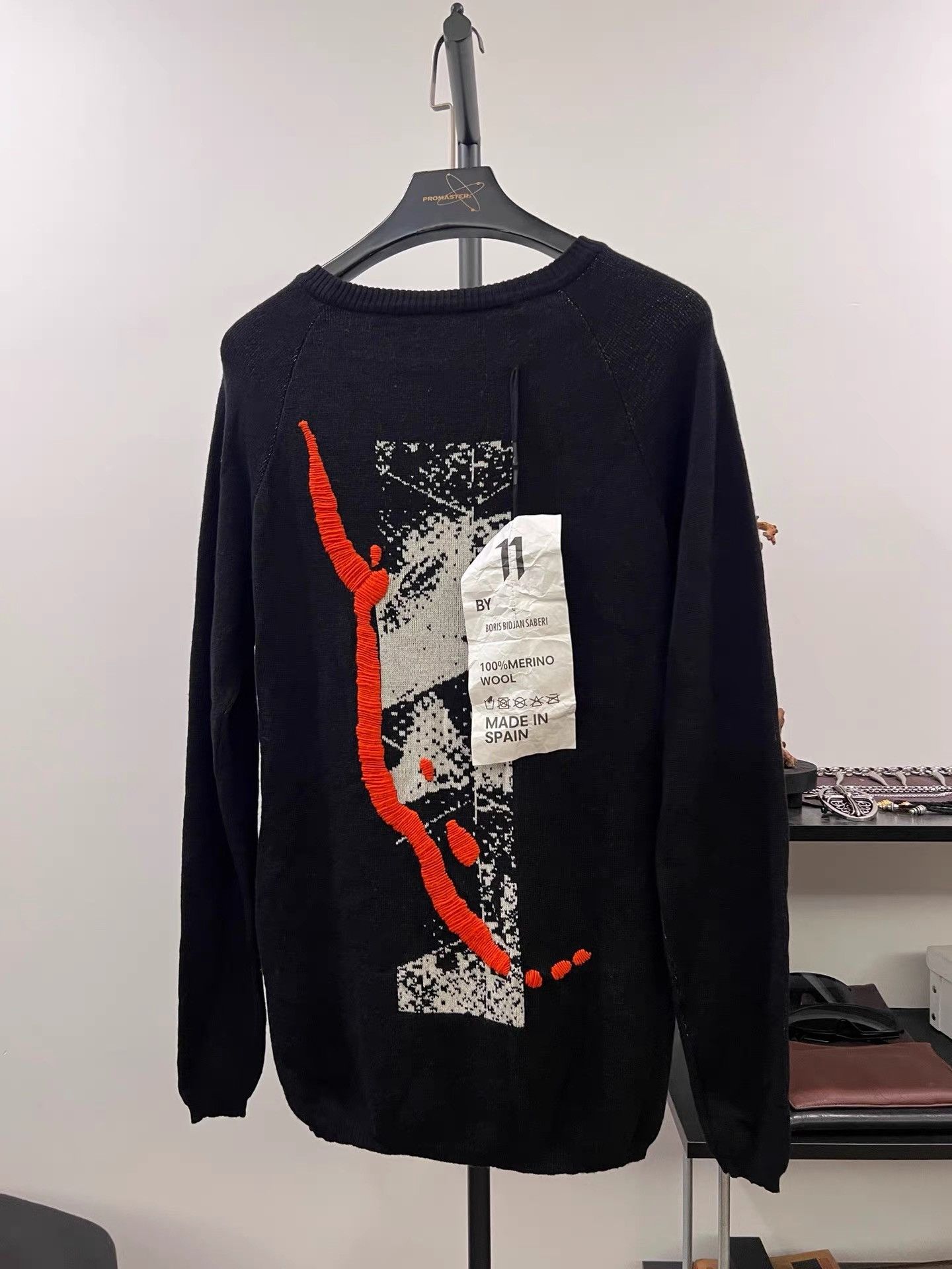 11 By Boris Bidjan Saberi 11by BBS Embroidered Wool Knit K35 Size US L / EU 52-54 / 3 - 1 Thumbnail