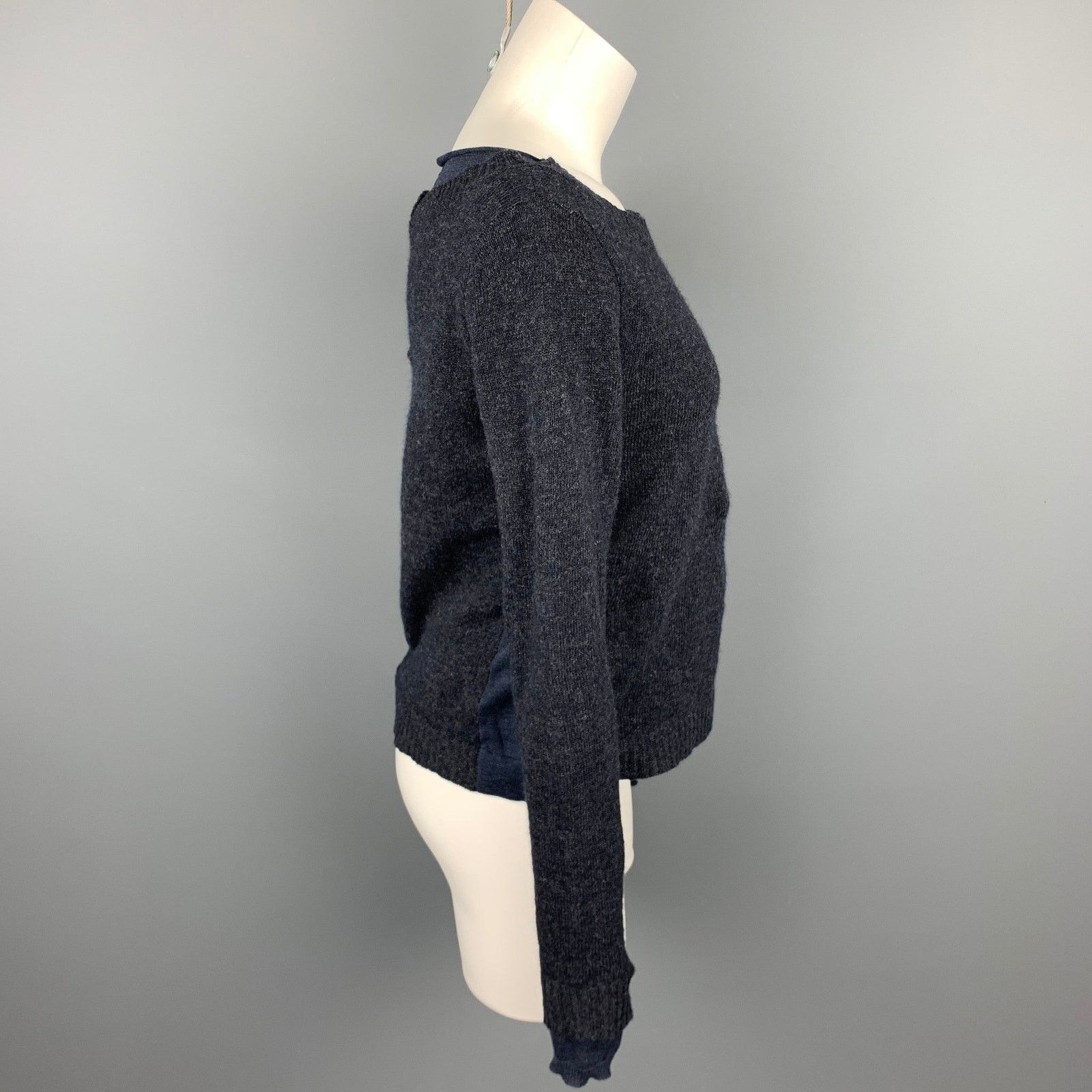INHABIT INHABIT Size S Navy Knitted Wool Blend Layered Pullover Size S / US 4 / IT 40 - 3 Thumbnail