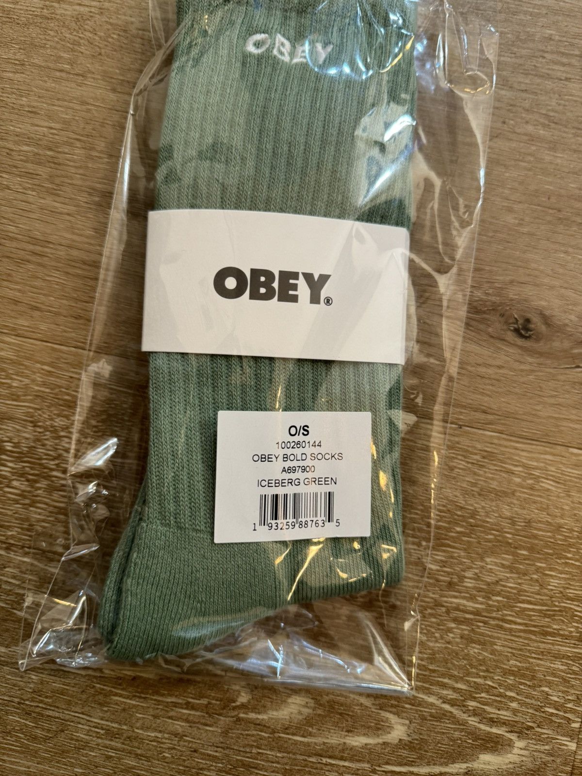 Obey × Shepard Fairey OBEY EMBROIDERED LOGO CREW SOCKS XL/green Size ONE SIZE - 2 Thumbnail