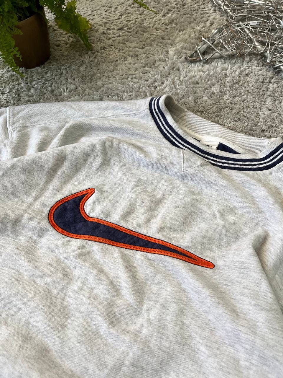 Nike × Vintage 90s Nike Sweatshirt Vintage Streetwear Big Logo Swoosh Rare Size US XL / EU 56 / 4 - 3 Thumbnail