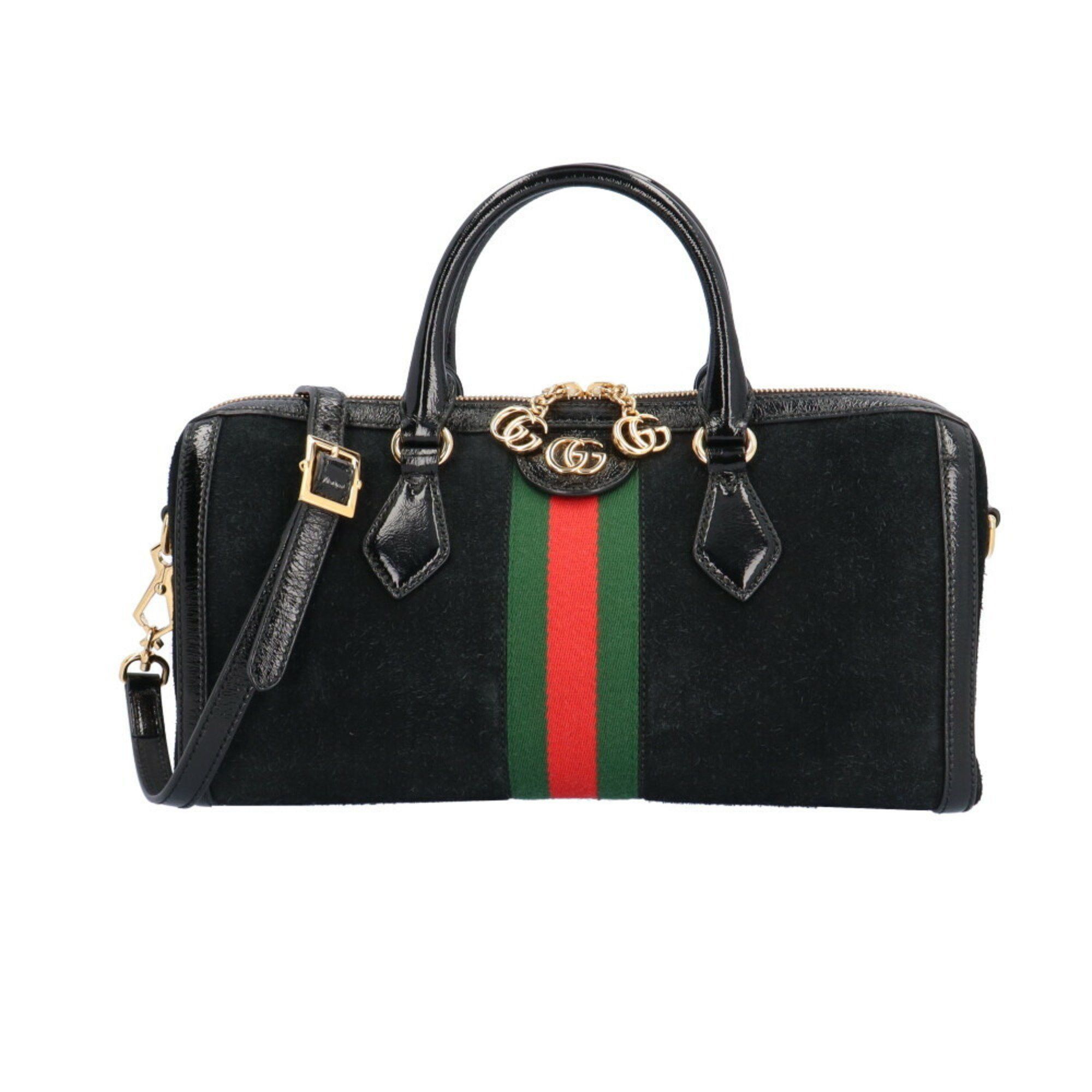 image of Gucci Ophidia Shoulder Bag Suede 524532 493075 Black Women's Gucci 2Way