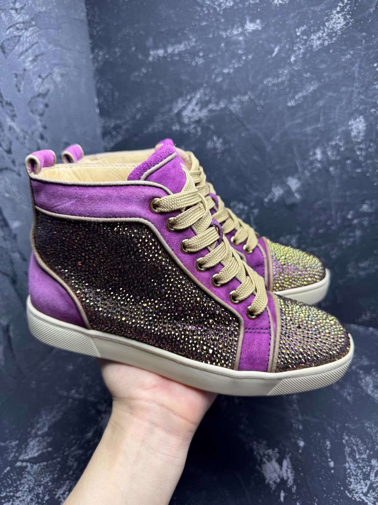 Christian Louboutin Christian Louboutin High-TopSneakers with Full Crystals Q10 Size US 6 / IT 36 - 2 Thumbnail