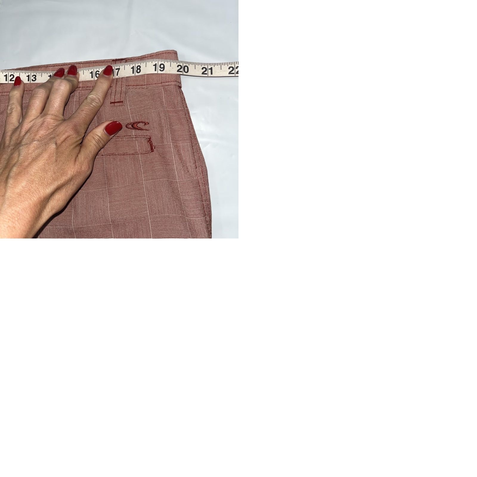 O'Neill O’NEILL Red Plaid Shorts Mens 38 Chino Logo Pocket Polyester Viscose 11” Inseam High Rise Size US 38 / EU 54 - 10 Thumbnail
