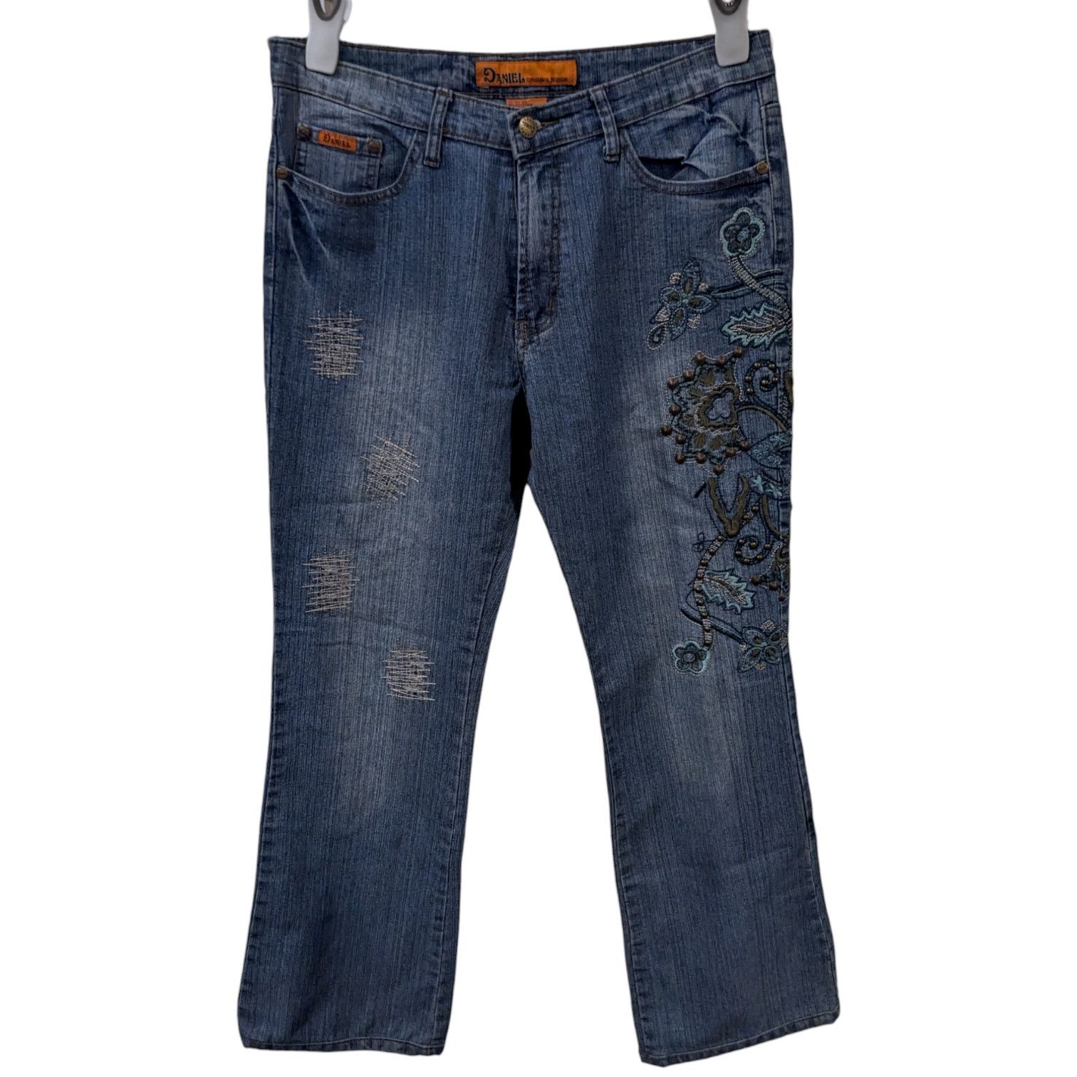 Other DANIEL Boho Embroidered Studded Boot Cut Jeans Size 15-16 Size 38" / US 16 / IT 52 - 1 Thumbnail
