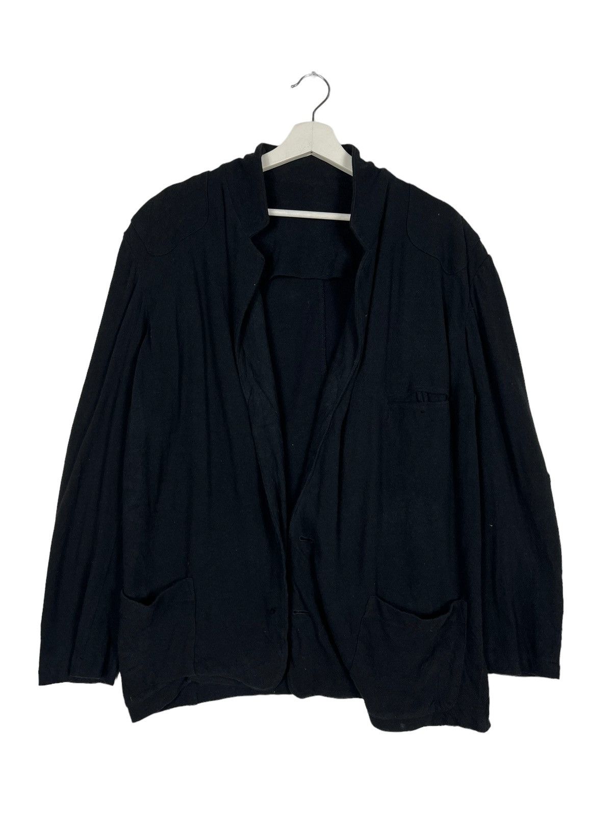 Yohji Yamamoto 🔥 80s Y's YOHJI YAMAMOTO COTTON BUTTON LESS CARDIGAN JACKET Size US M / EU 48-50 / 2 - 1 Thumbnail