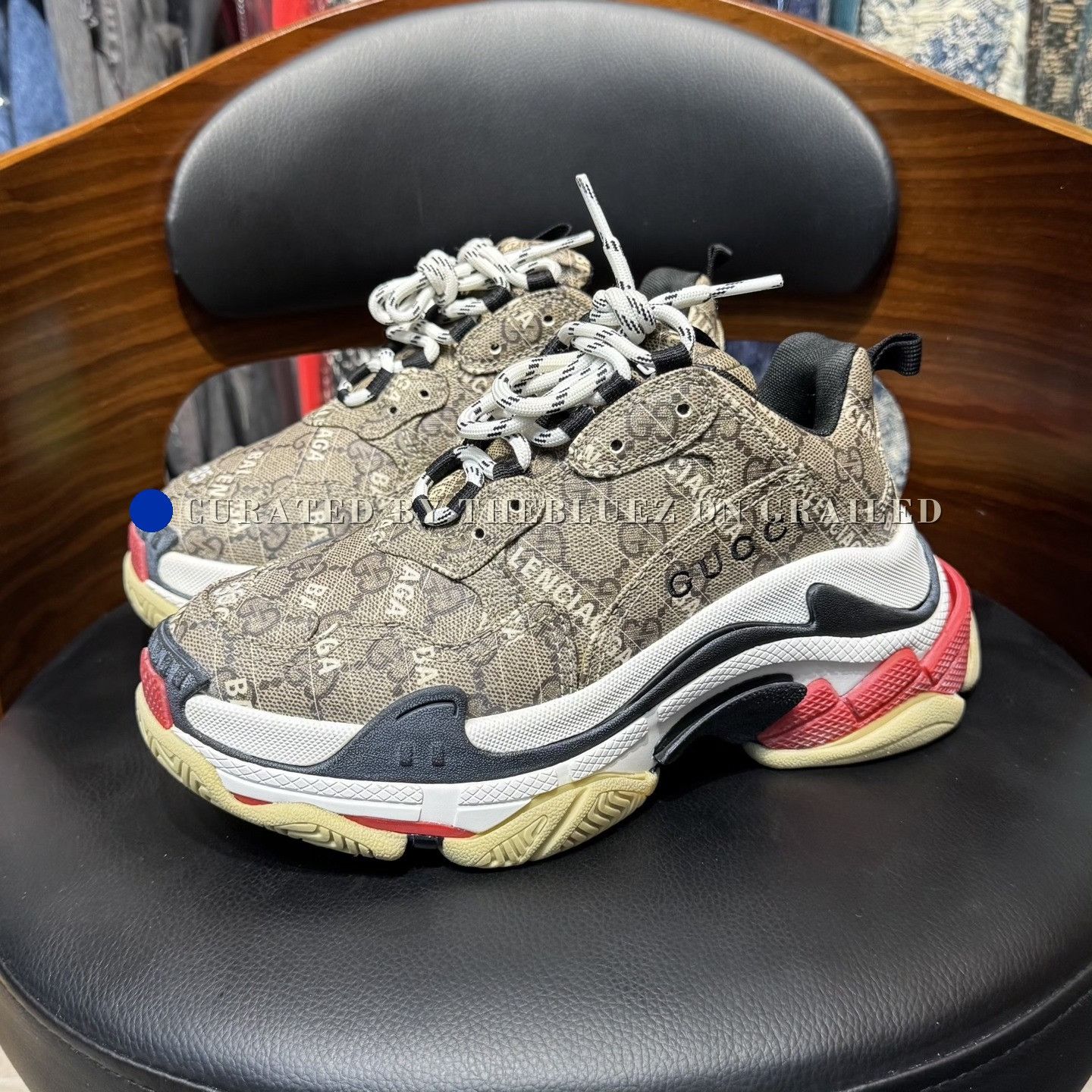Balenciaga Balenciaga x Gucci Brown Triple S Size US 4 / IT 34 - 1 Thumbnail