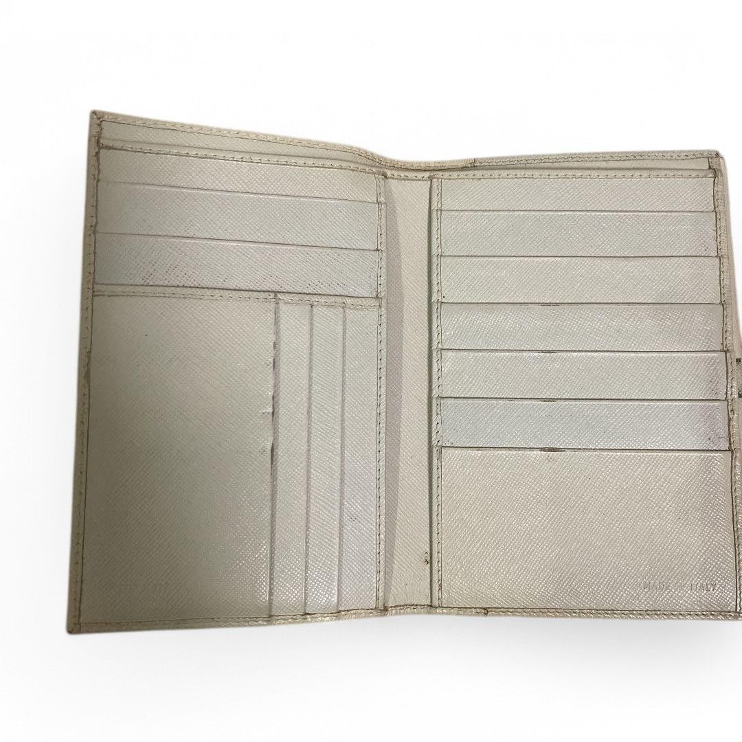 Prada Prada - Saffiano White Beige Leather Wallet Bifold Cardhold Size ONE SIZE - 3 Thumbnail