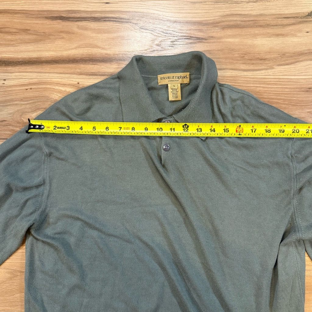 47 Brand Tricots St Raphael Italy Knit Polo Sweater Olive Green L Size US L / EU 52-54 / 3 - 3 Thumbnail