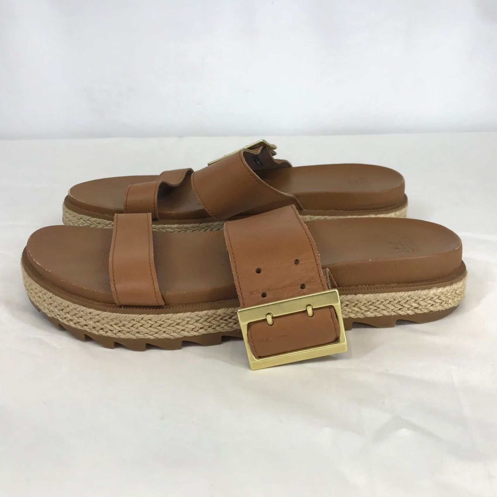 SOREL Sorel Women Sandal Ella II Big Buckle Tan Leather Platform Slide 9.5 Size US 10 / IT 40 - 4 Thumbnail