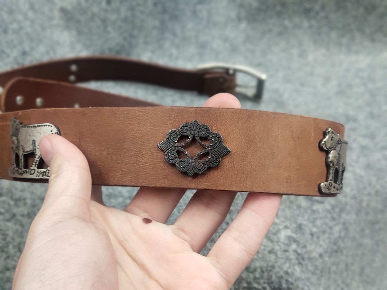 Etro Vintage 90's Etro Leather Metal iconic cows belt Old Money Size ONE SIZE - 8 Thumbnail