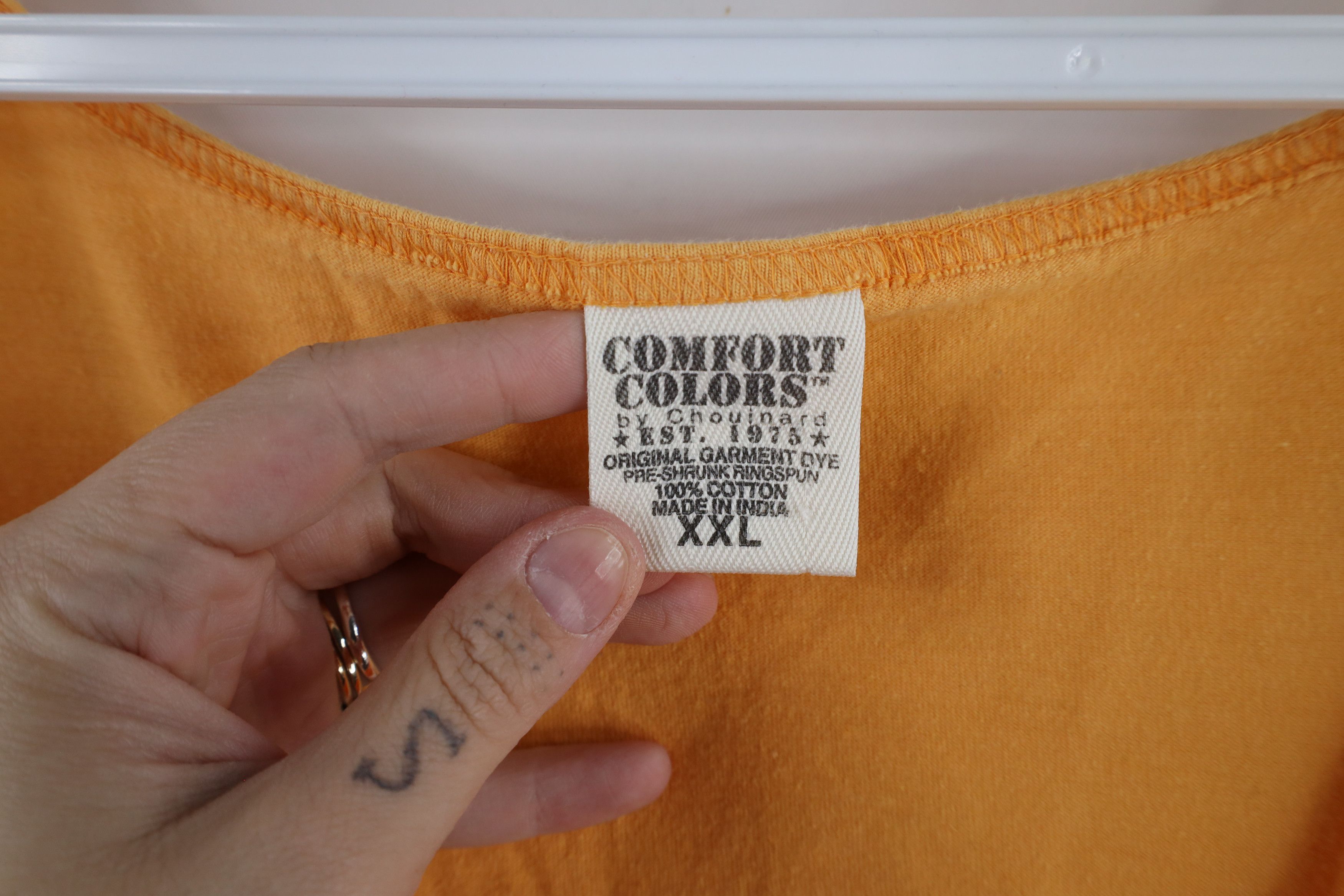 Vintage Vintage 90s Streetwear Blank Tank Top T-Shirt Orange Cotton Size US XXL / EU 58 / 5 - 4 Thumbnail