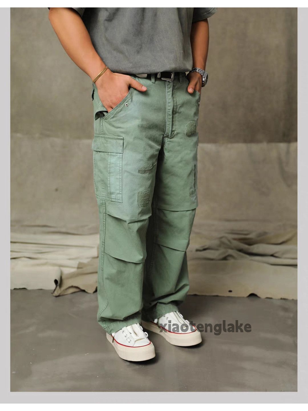 Designer × Japanese Brand × Vintage utility military loose baggy outdoor patch cargo pants Size US 34 / EU 50 - 4 Thumbnail