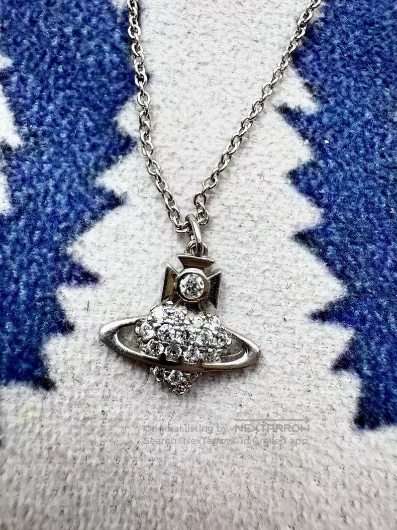 Vivienne Westwood Vivienne Westwood Diamond-encrusted Saturn heart necklace Size ONE SIZE - 2 Thumbnail