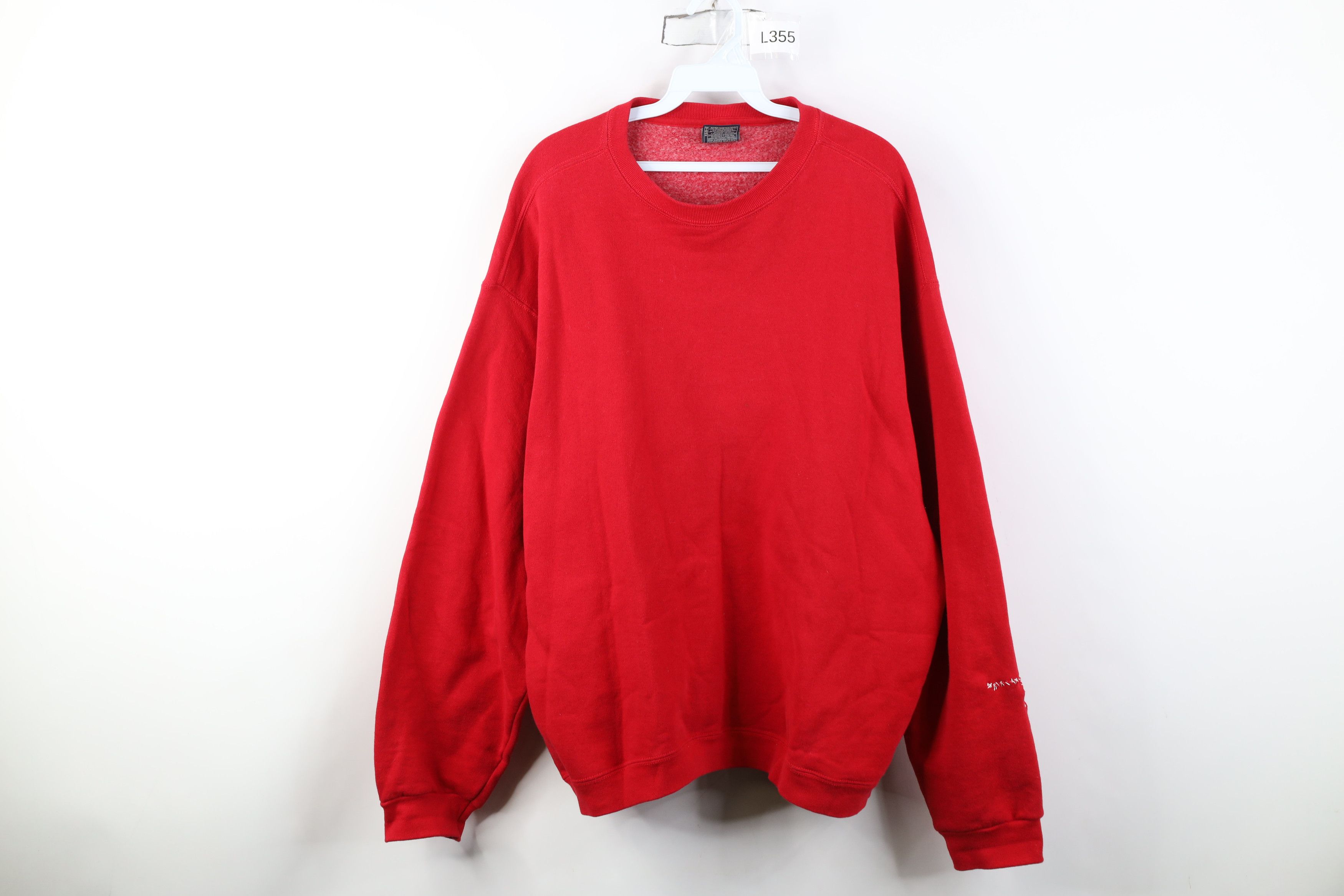 Vintage Vintage 90s Streetwear Blank Heavy Crewneck Sweatshirt Red Size US XXL / EU 58 / 5 - 1 Thumbnail