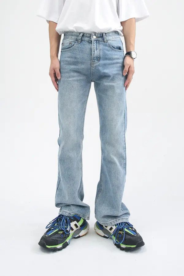 Japanese Brand Japanese all-match wide-leg washed straight flared jeans Size US 32 / EU 48 - 6 Thumbnail