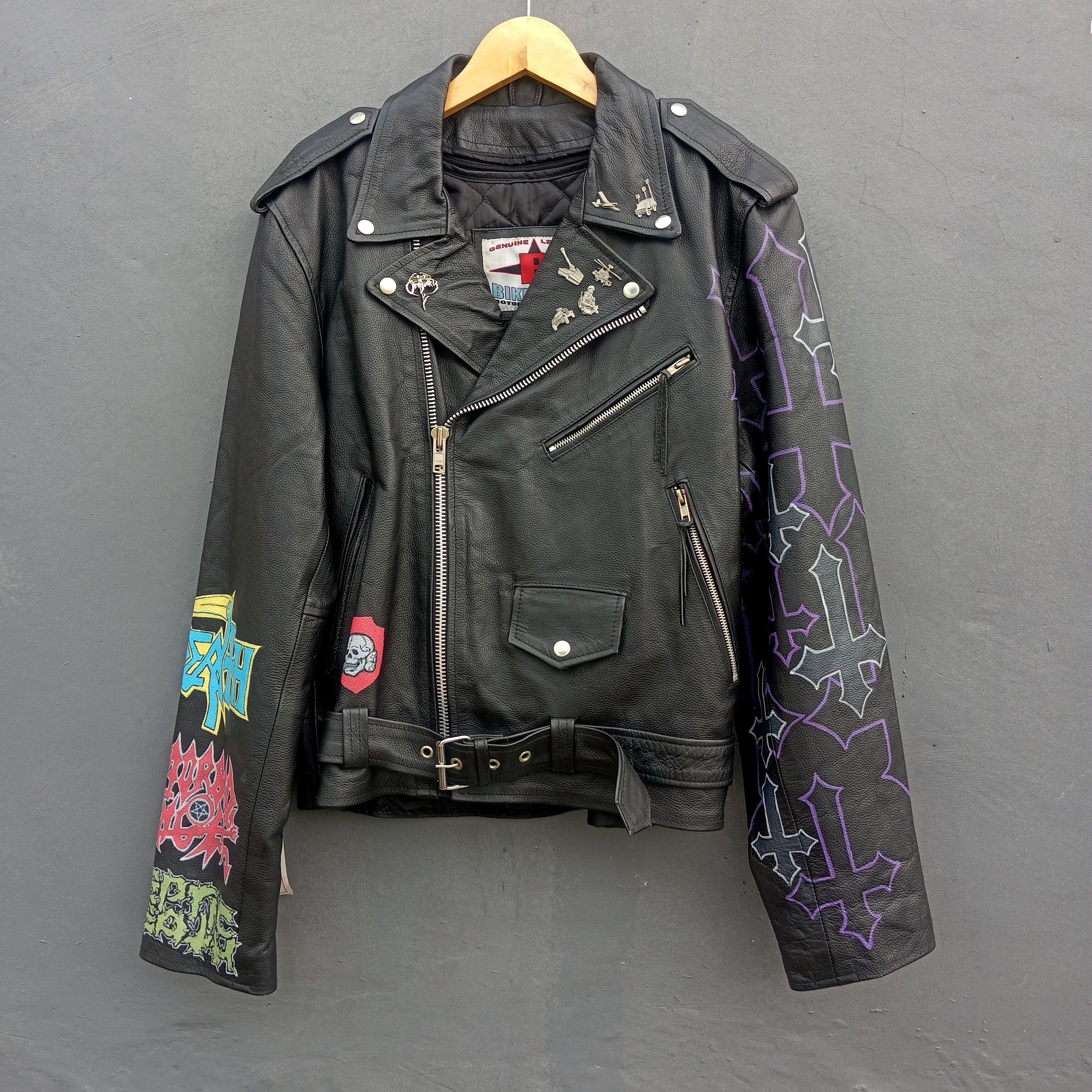 Other 1 of 1 vintage slayer motorcycle hand painted leather jacket Size US XL / EU 56 / 4 - 2 Thumbnail