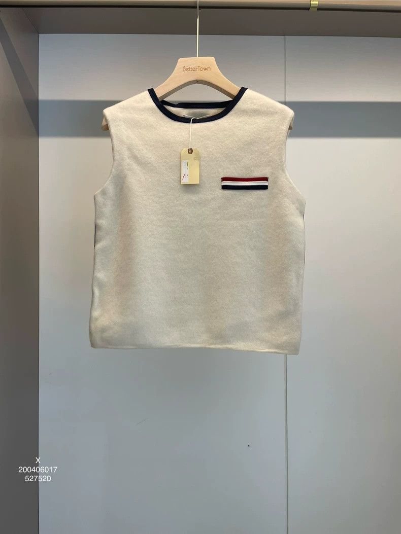 Thom Browne Thom Browne White wool vest with beige lining Size M / US 6-8 / IT 42-44 - 1 Thumbnail