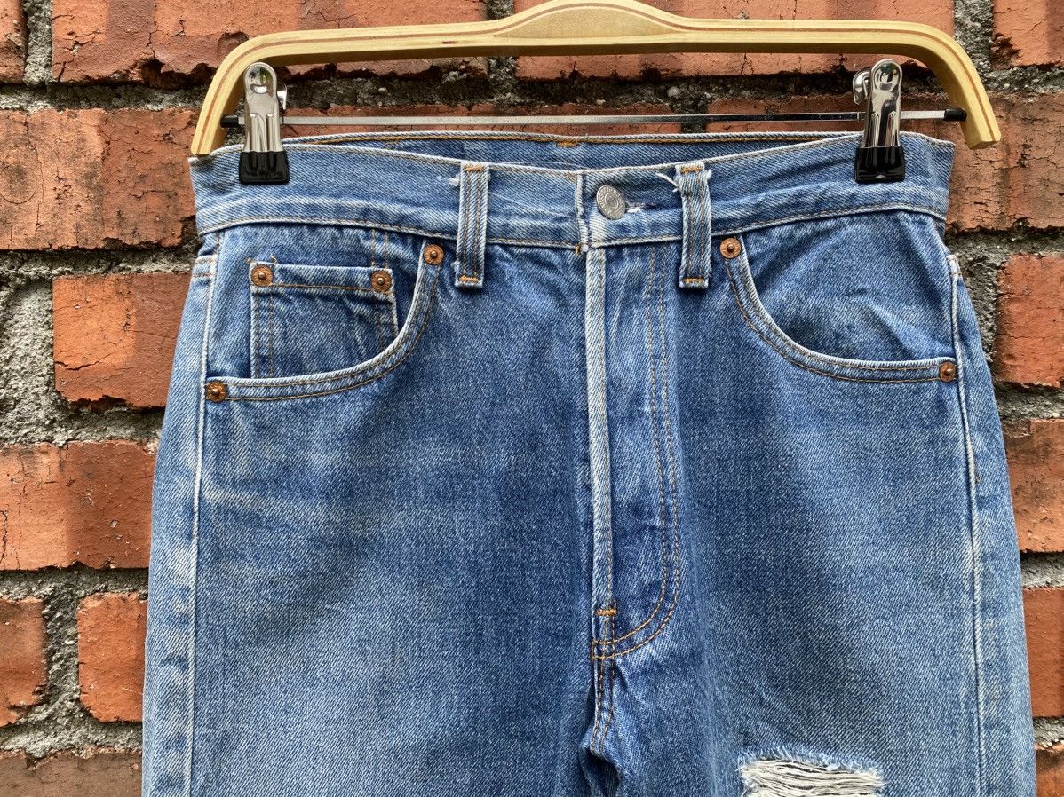 Levi's Vintage Clothing W29x28 Vintage levi's 501 made in USA distressed Size 29" - 4 Thumbnail