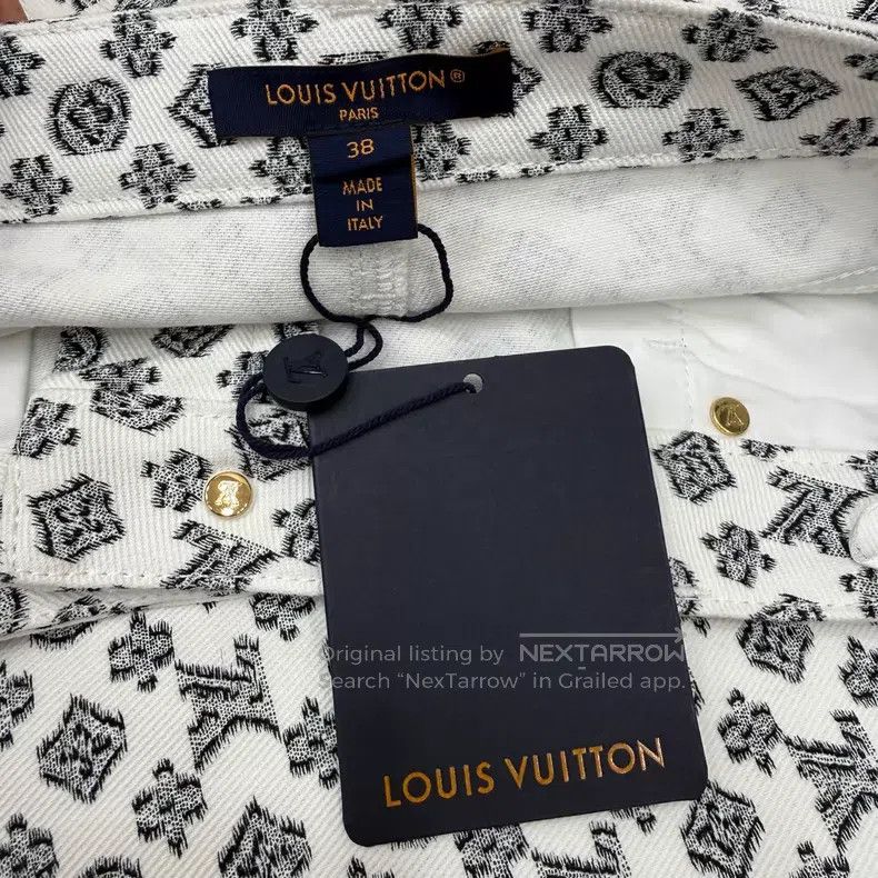 Louis Vuitton Louis Vuitton 25 Black and White Full Steel Label Wide Leg Size US 38 / EU 54 - 4 Thumbnail
