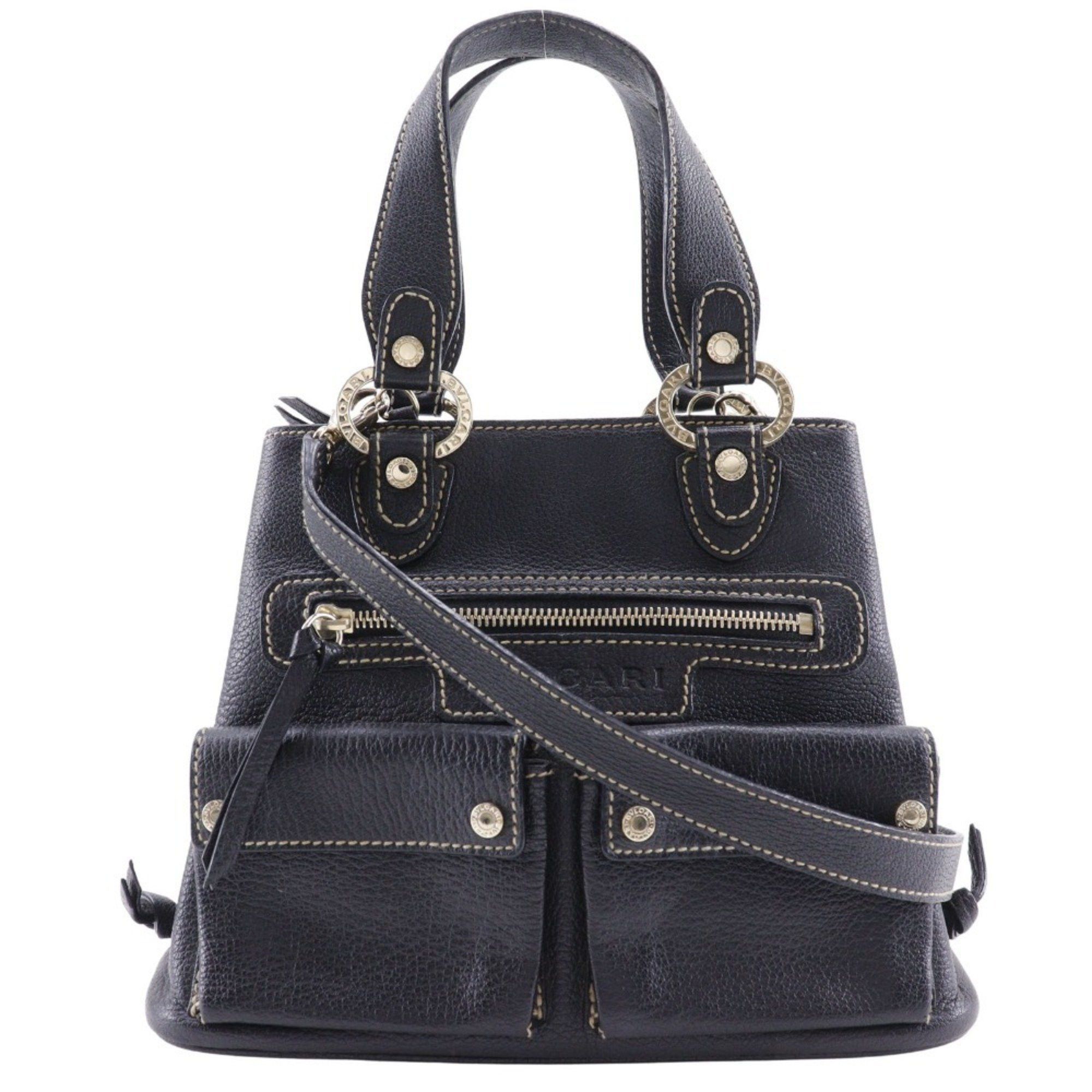 Bvlgari BVLGARI Maxi Rettale Handbag Shoulder Leather Black 2way A5 Double Women's Size ONE SIZE - 1 Thumbnail
