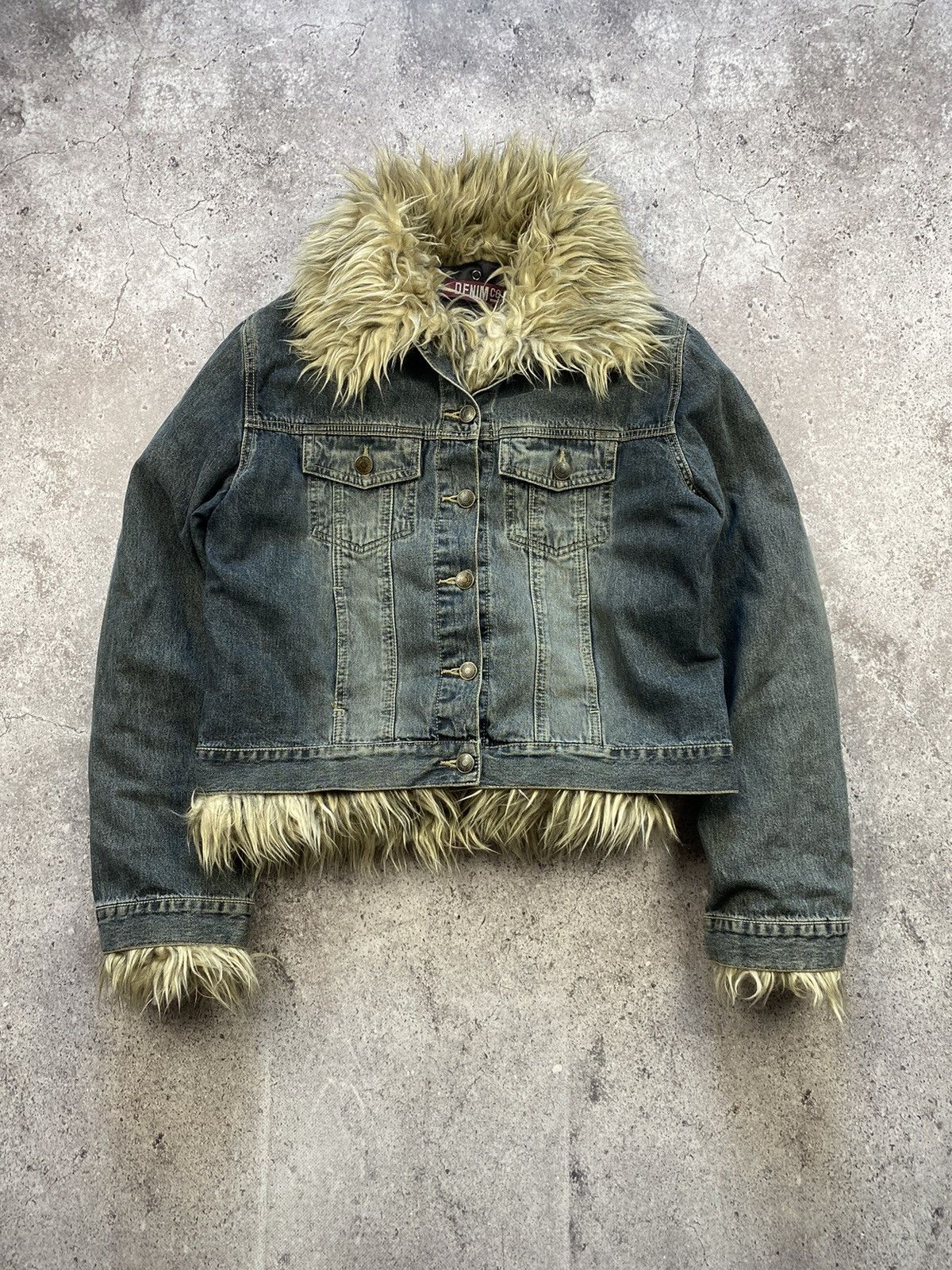Beauty Beast -vintage Y2K Fur Collar Cropped Denim ifsixwasnine LGB Size US S / EU 44-46 / 1 - 1 Thumbnail