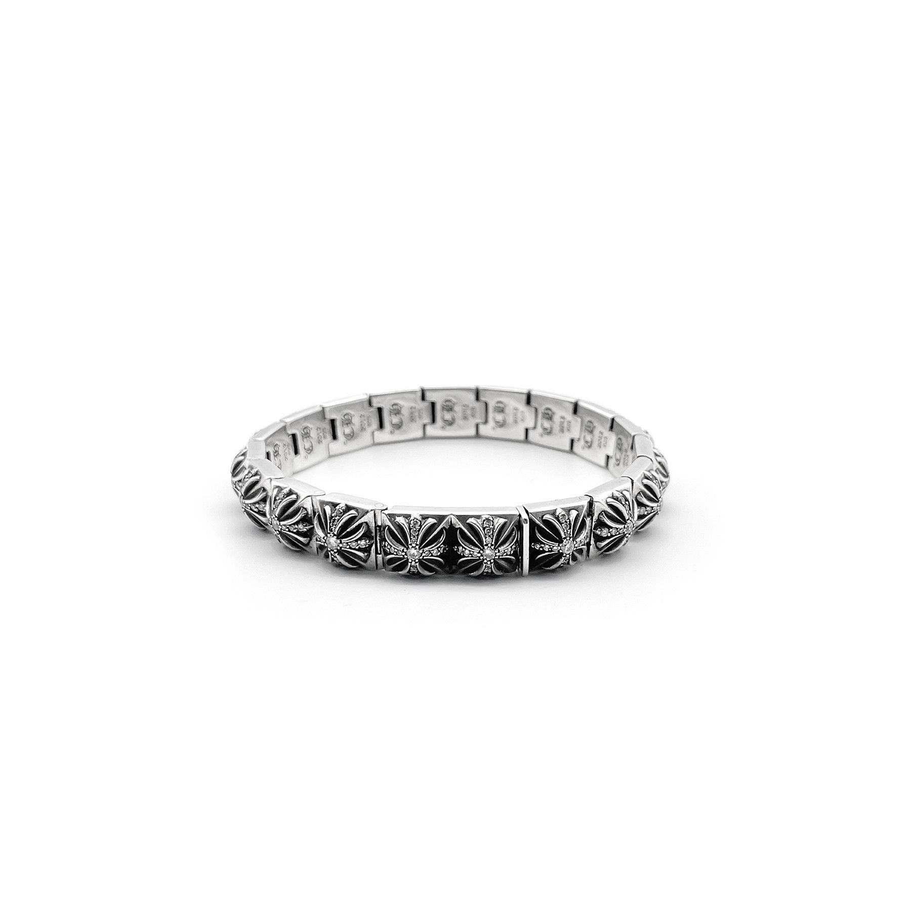 Chrome Hearts Chrome Hearts Silver Diamonds Pyramid Hinged Plus Bracelet Size ONE SIZE - 2 Thumbnail