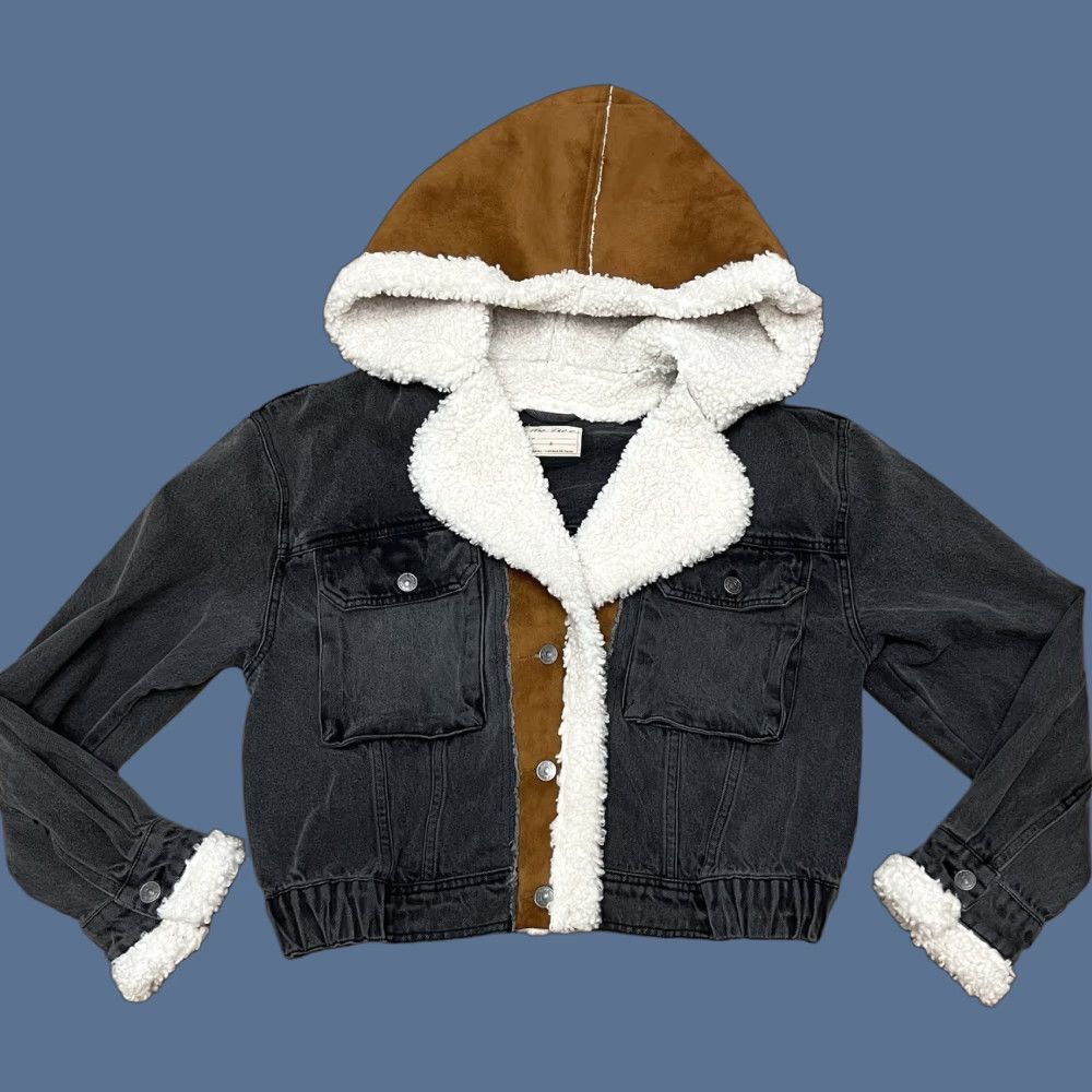 Free People Free People Denim Jacket Shirt Hooded Oversized Blue 90s Boho SU XY? Size S / US 4 / IT 40 - 1 Thumbnail