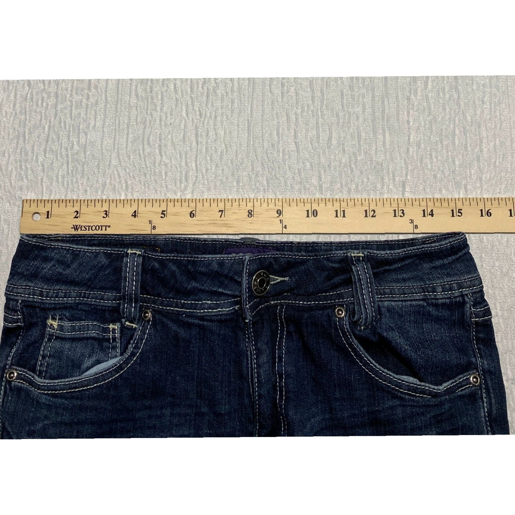 Denime VGS Jeans Womens Jeans 5-Pocket Design Straight Dark Blue Embroidered Size 6 Womens Size 28" / US 6 / IT 42 - 6 Thumbnail