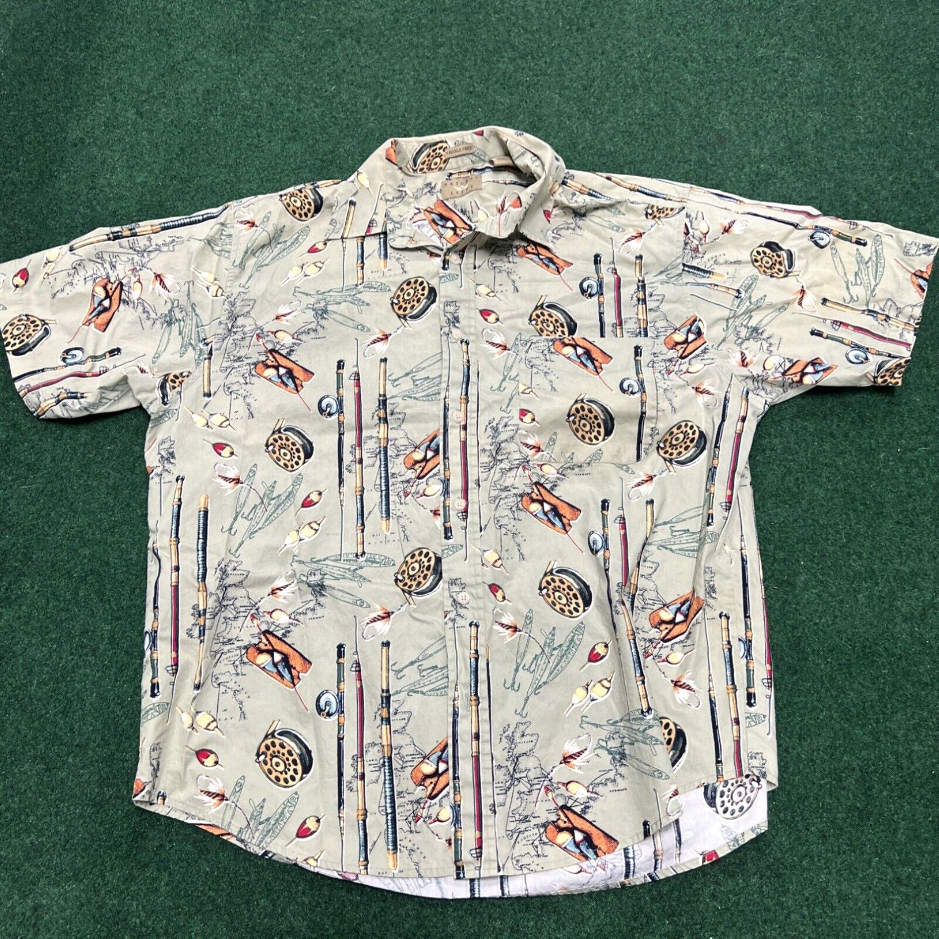 Vintage Natural Issue Shirt Mens Large Fishing Bass Hook Cabin Cottage Dad VTG 90s Y2K Size US L / EU 52-54 / 3 - 1 Thumbnail