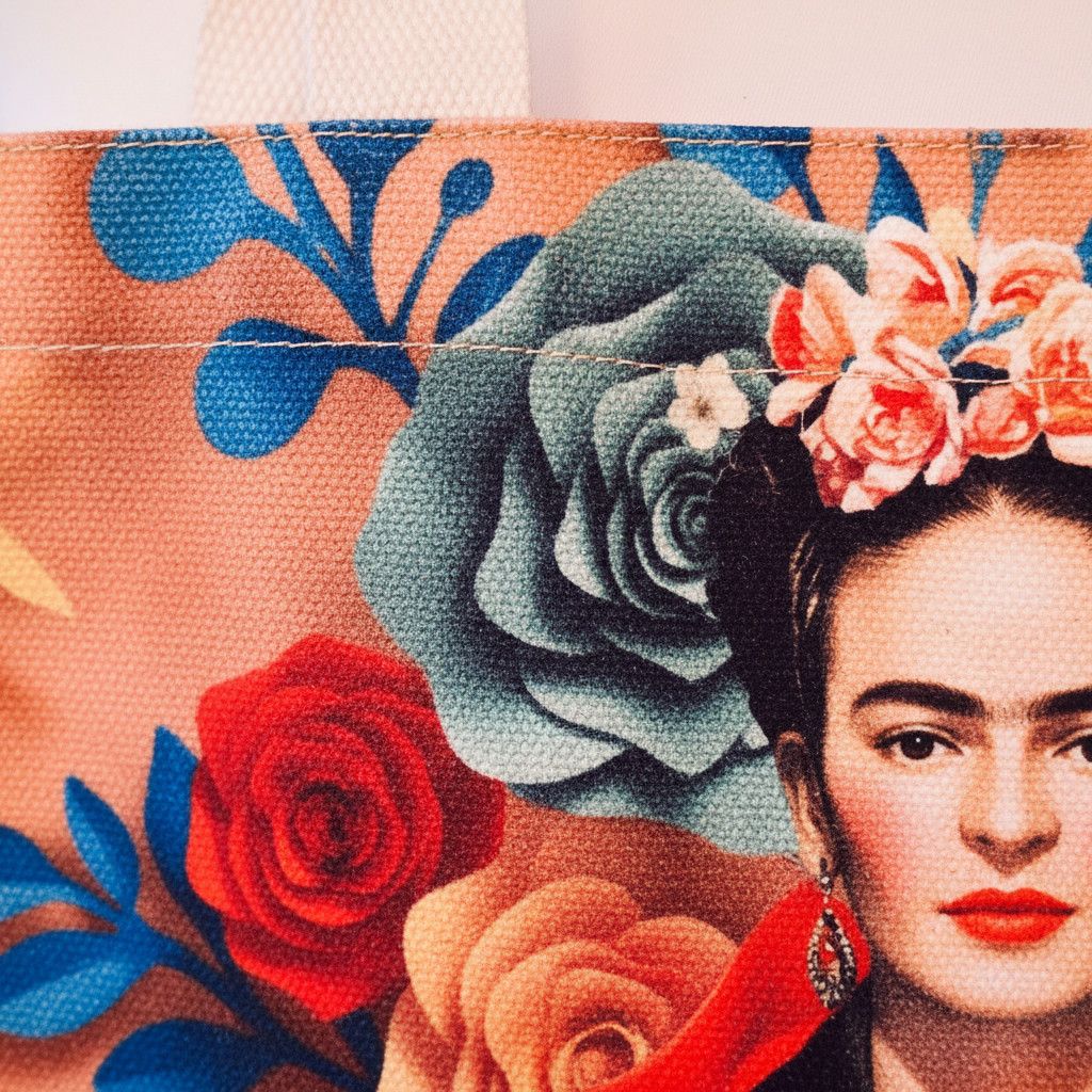 Other FRIDA KAHLO Custom Print Artisanal Linen Tote Bag Hand Size ONE SIZE - 2 Thumbnail