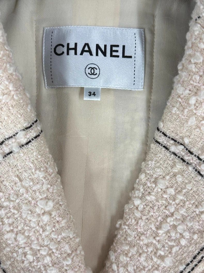 Chanel Chanel 21B pink plaid knitted jacket Size XXS / US 00 / IT 34 - 4 Thumbnail