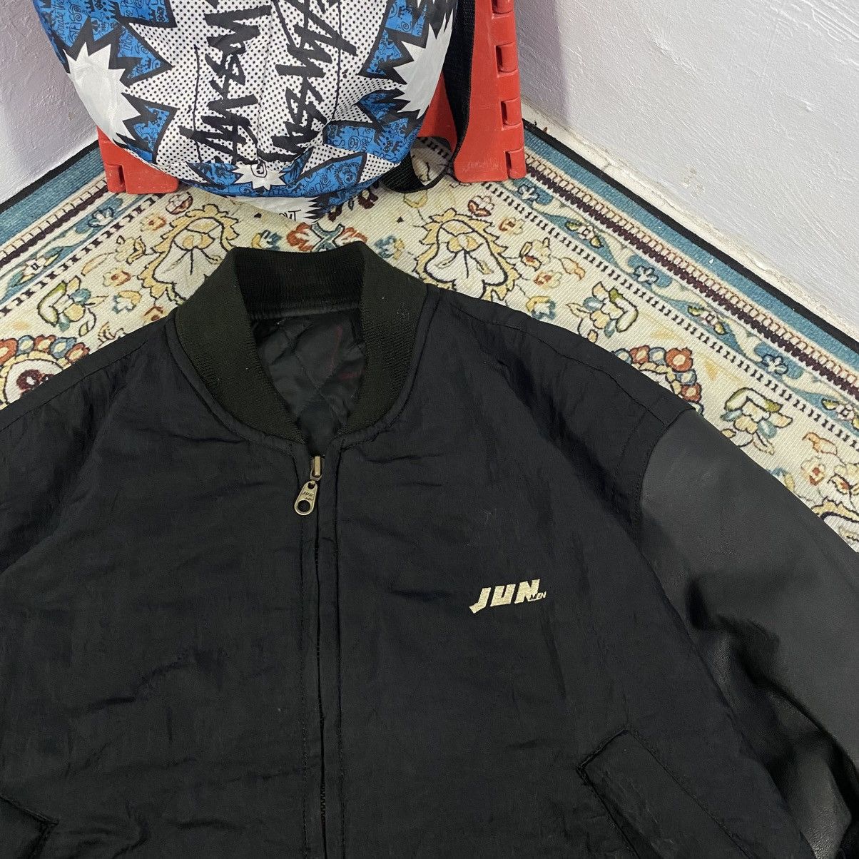 JUN MEN × Japanese Brand × Jun Takahashi 1990s-Jun Men Bombers Varsity Leather Sleeve Jacket Size US M / EU 48-50 / 2 - 5 Thumbnail