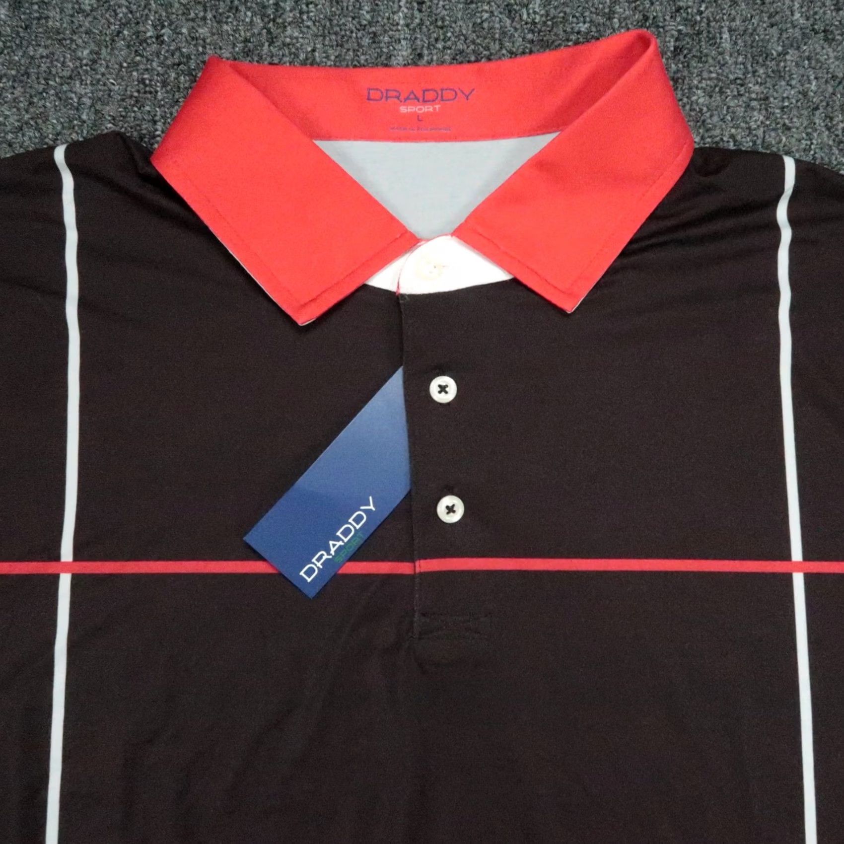 Vintage B Draddy Polo Shirt Mens Large Black Felix Performance Short Sleeve Golf Tennis Sports Polo Size US L / EU 52-54 / 3 - 2 Thumbnail