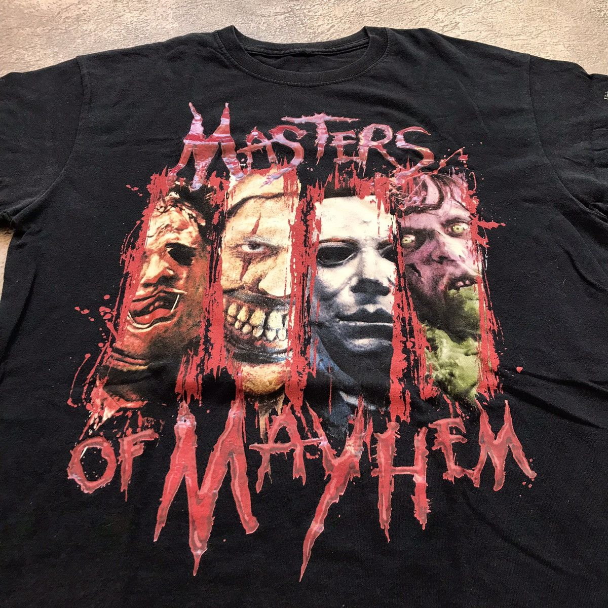 Vintage Vintage 90s Masters of Mayhem Graphic Tee Horror Punk Slim M Size US M / EU 48-50 / 2 - 3 Thumbnail