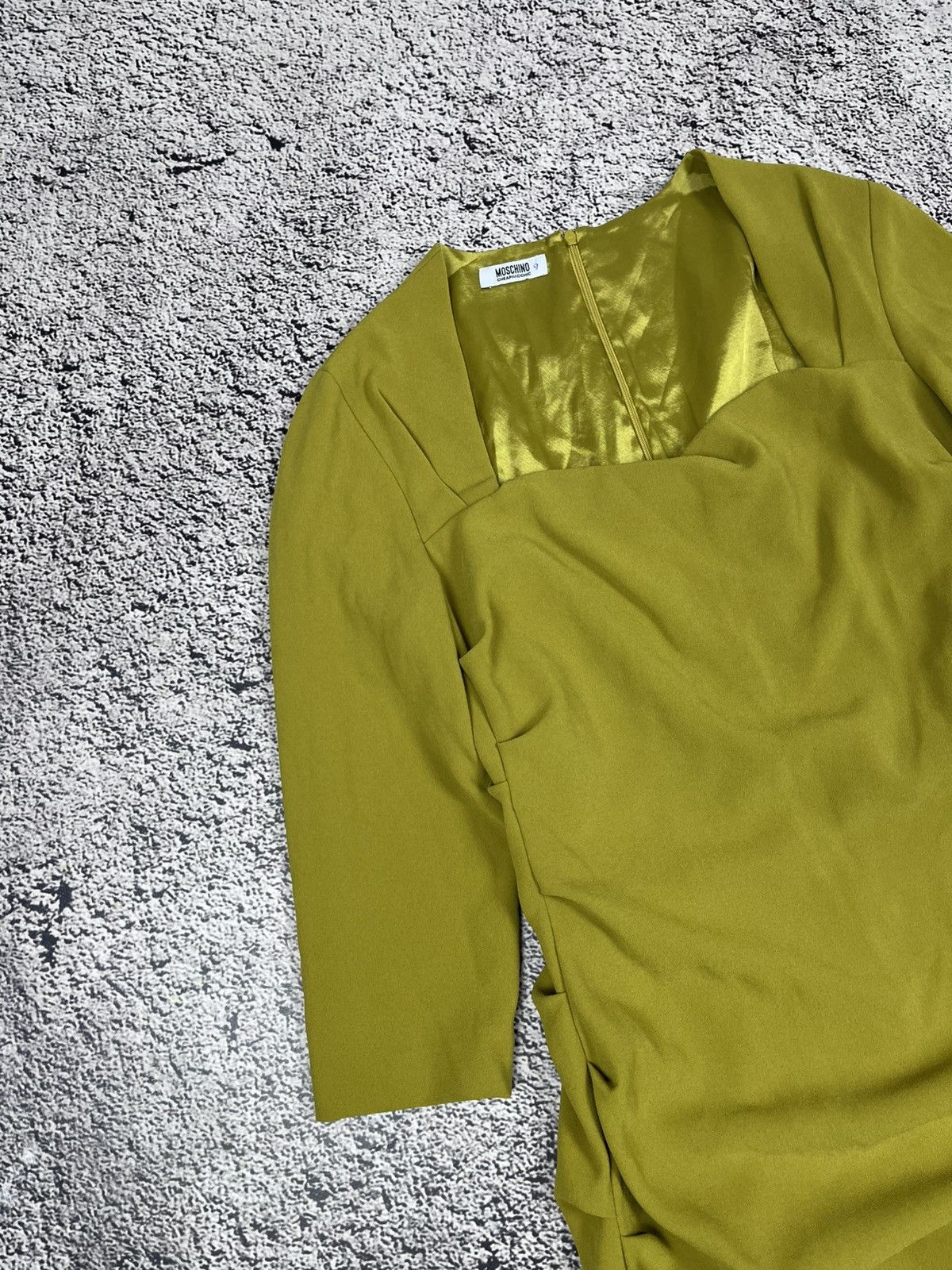 Moschino Vintage Moschino Olive Draped Midi Dress siz 12 Size XL / US 12-14 / IT 48-50 - 3 Thumbnail