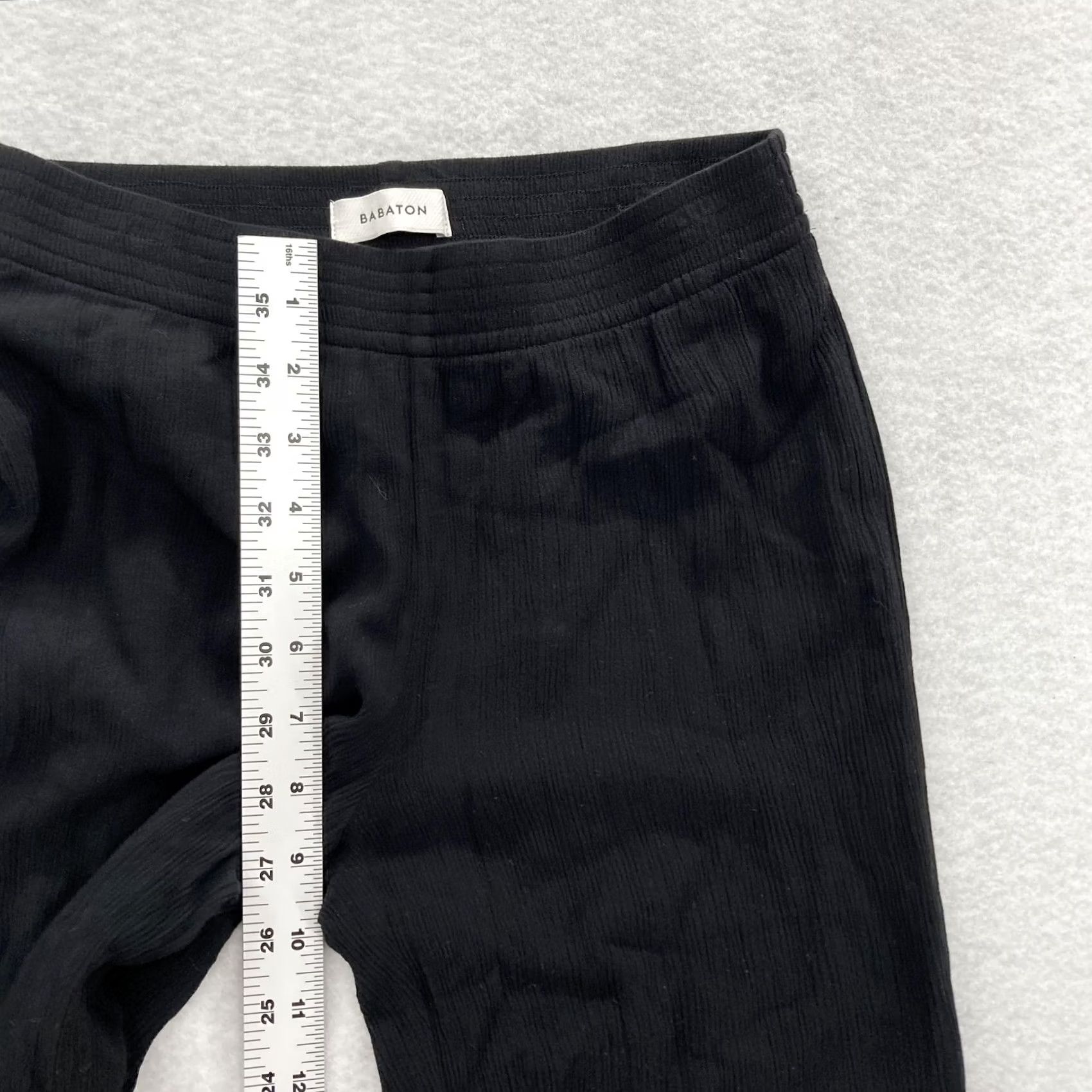 Vintage Babaton Womens Pants 2XS Black Pull On Wide Leg Crinkle Viscose ECOVERO Size 24" / US 00 / IT 34 - 7 Thumbnail