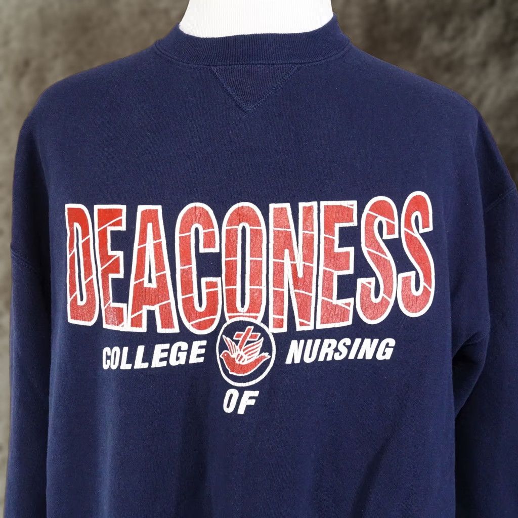 Russell Athletic VINTAGE RUSSELL ATHLETIC DEACONESS COLLEGE OF NURSING SWEATSHIRT XL Blue Unisex Adult 90s Size US XL / EU 56 / 4 - 1 Thumbnail