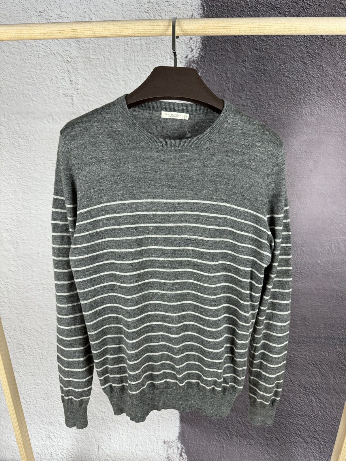 Suitsupply Suitsupply Linen cotton striped grey sweater size S Size US S / EU 44-46 / 1 - 1 Thumbnail