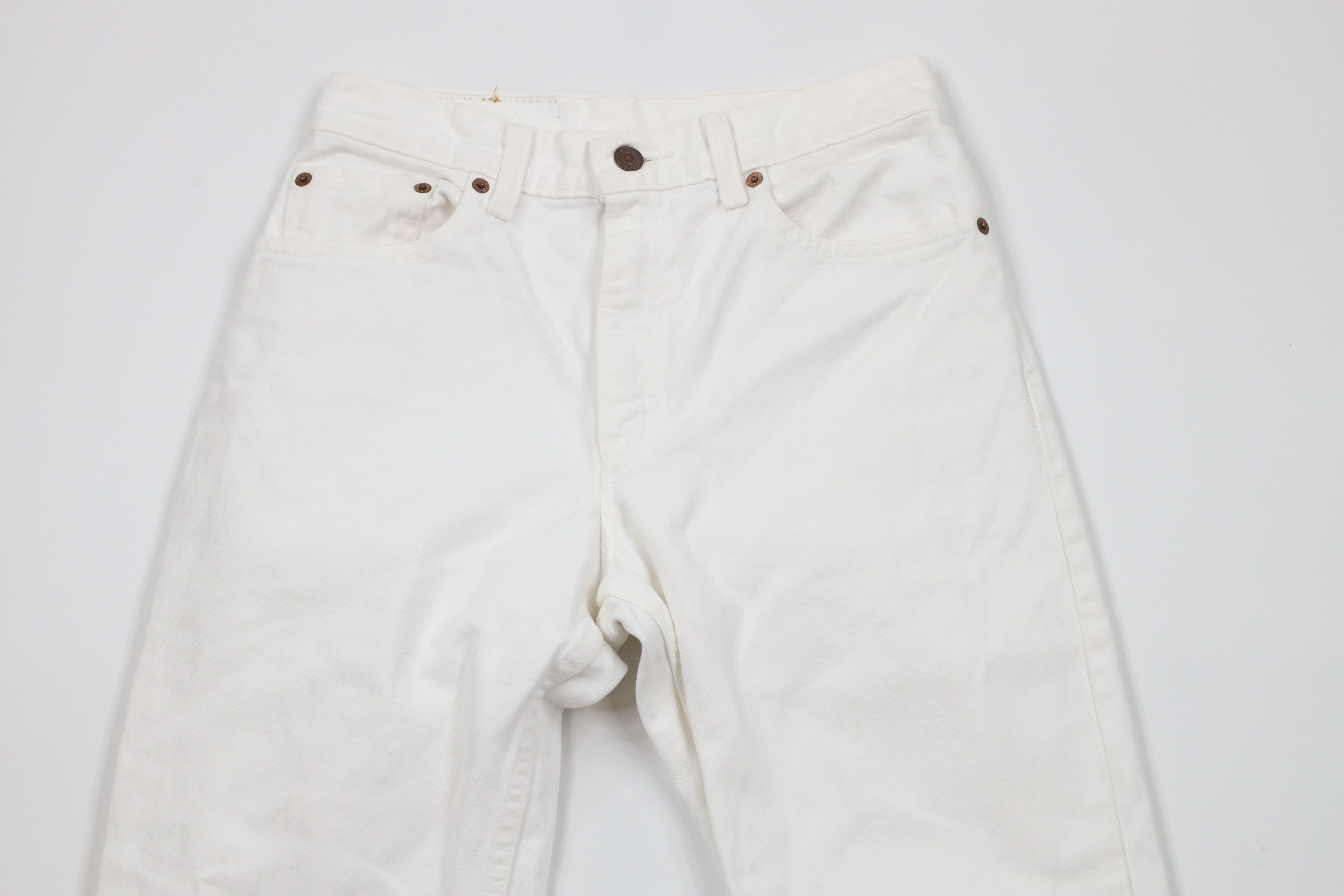 Levi's × Vintage Vintage 90s Levis 550 Fit Tapered Leg Denim Jeans White USA Size 28" / US 6 / IT 42 - 2 Thumbnail