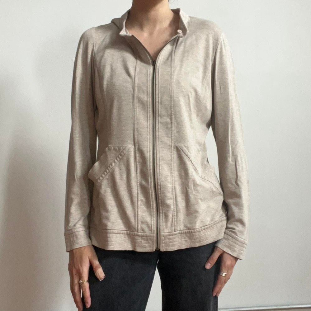 St. John St. John Spa Zip Up Sweatshirt Long Sleeve Jacket Oatmeal Me Size L / US 10 / IT 46 - 5 Thumbnail