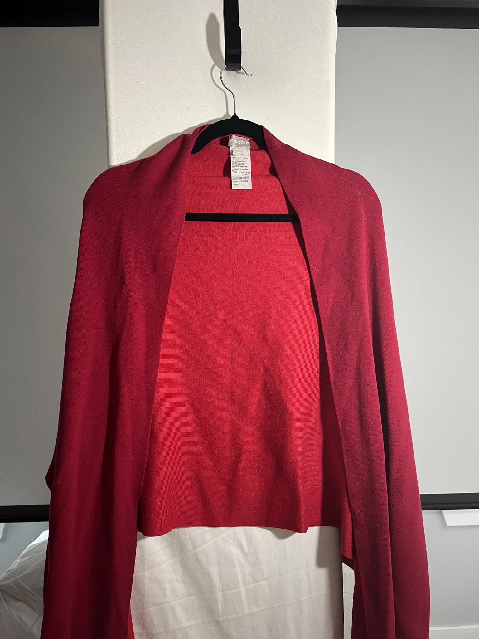Chicos Chico's One Size Cozy Red Cardigan Sweater Size XS / US 0-2 / IT 36-38 - 1 Thumbnail