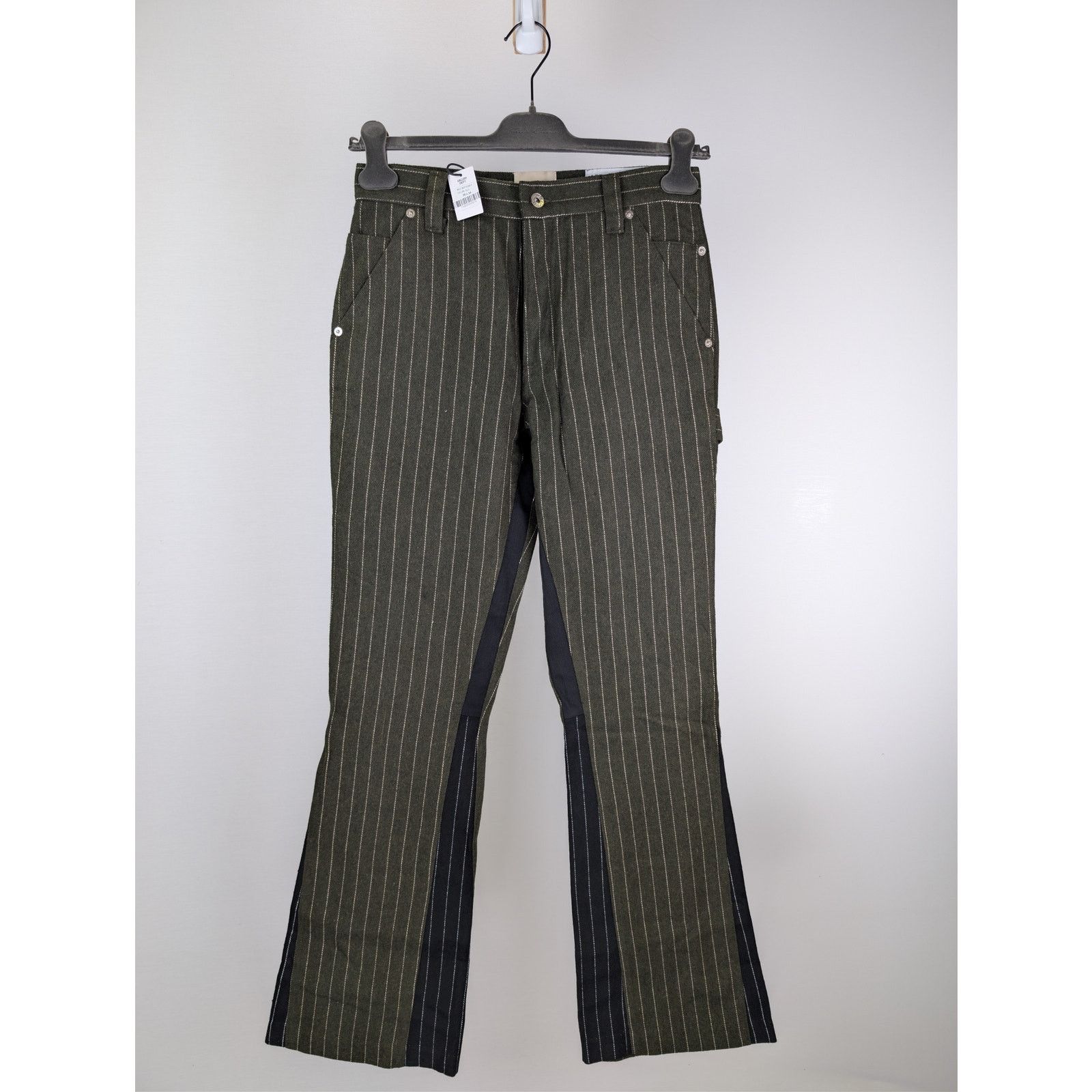Gallery Dept. o1rshd1 Pinstripe Business Carpenter Flare Pants olive green Size US 38 / EU 54 - 1 Thumbnail
